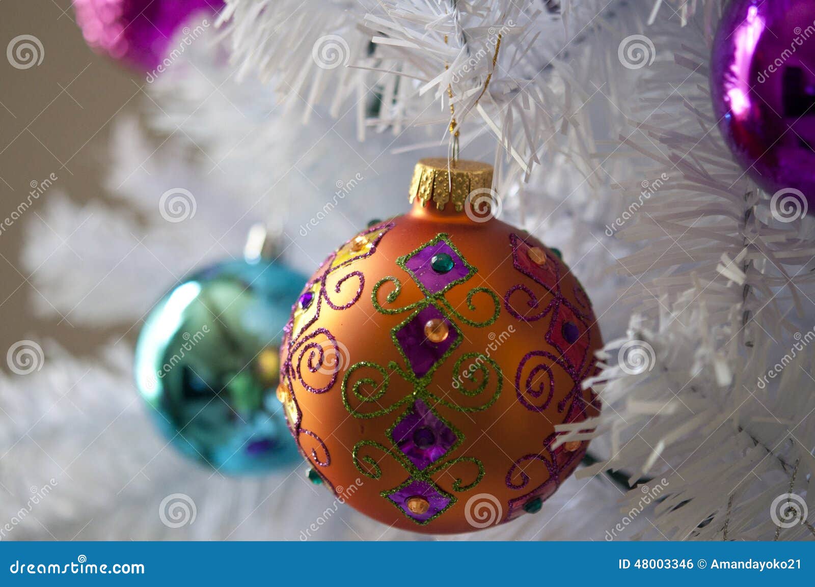 Orange Ornament stock photo. Image of holiday, blue, orange 48003346