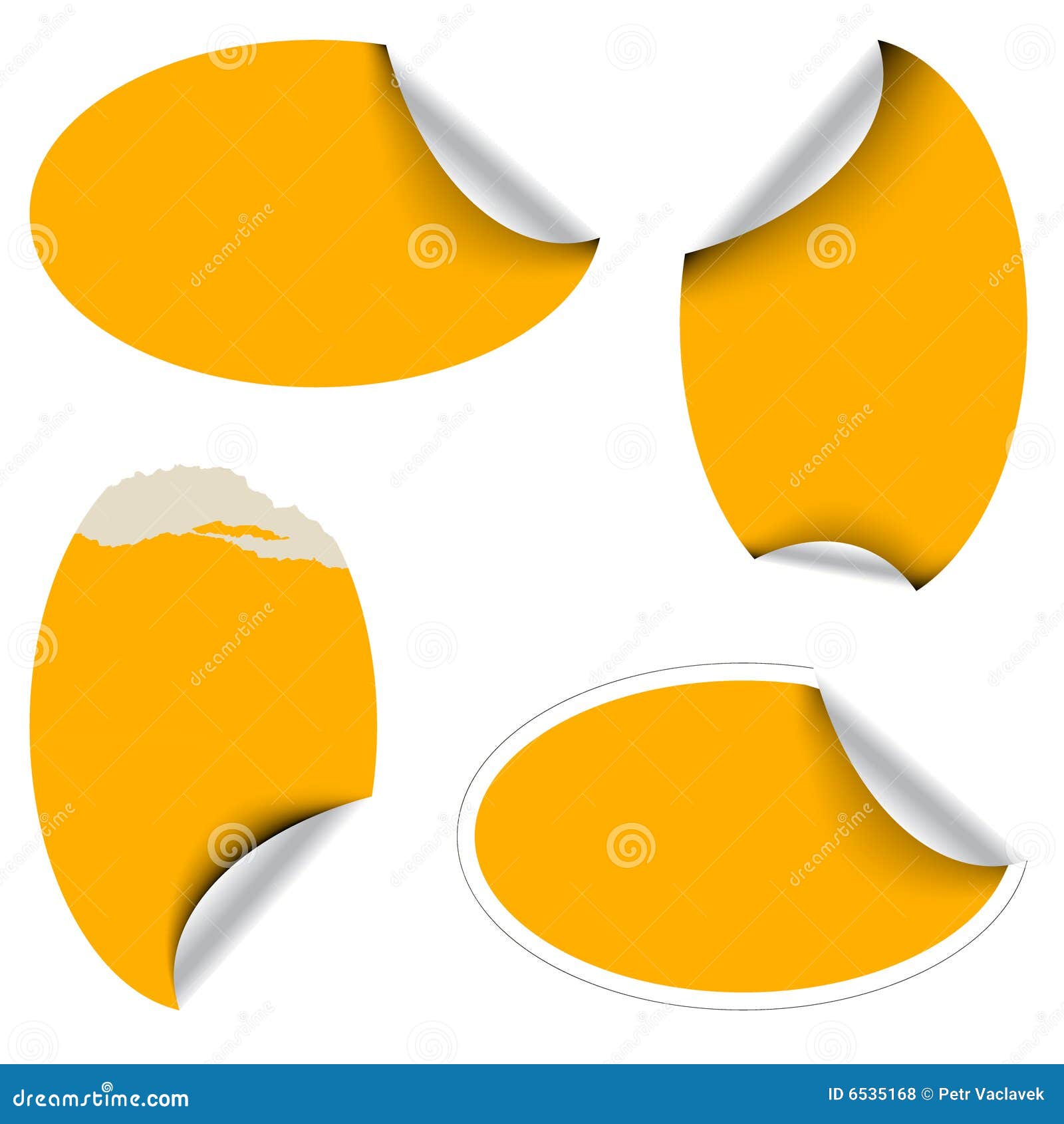 Orange oval labels stock vector. Illustration of ellipse 6535168