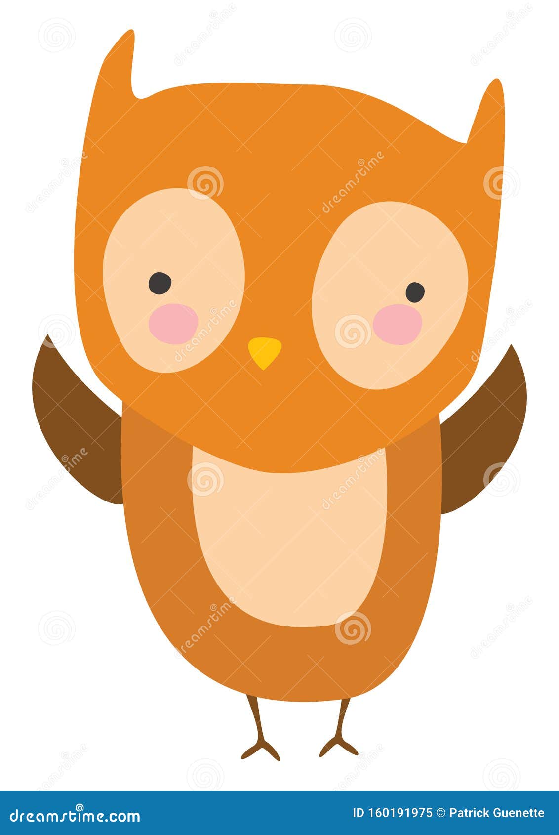 Orange Owl, Illustration, Vector Stock Vector Illustration of season