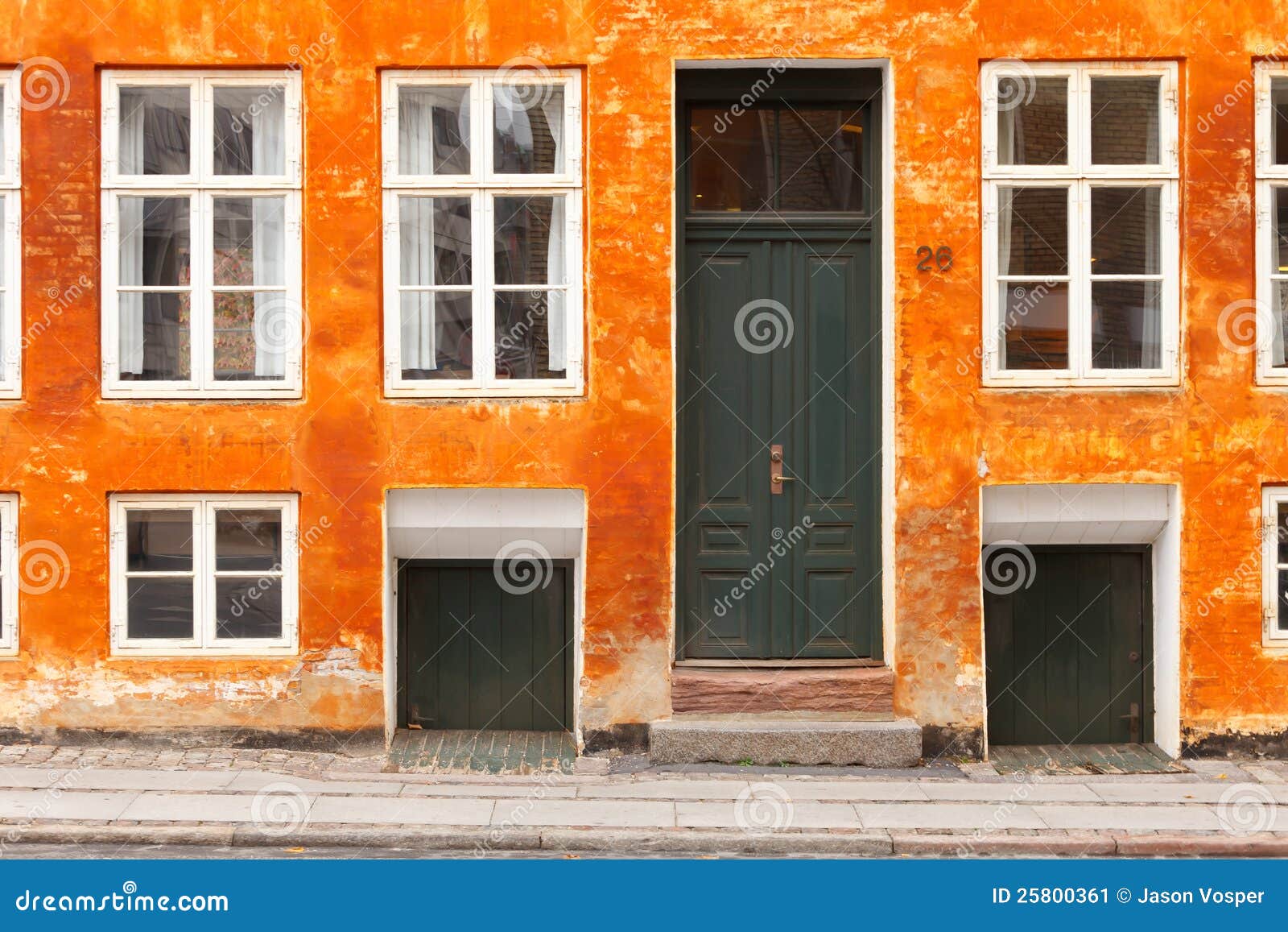 Orange Painted House in Copenhagen Stock Image Image of colour