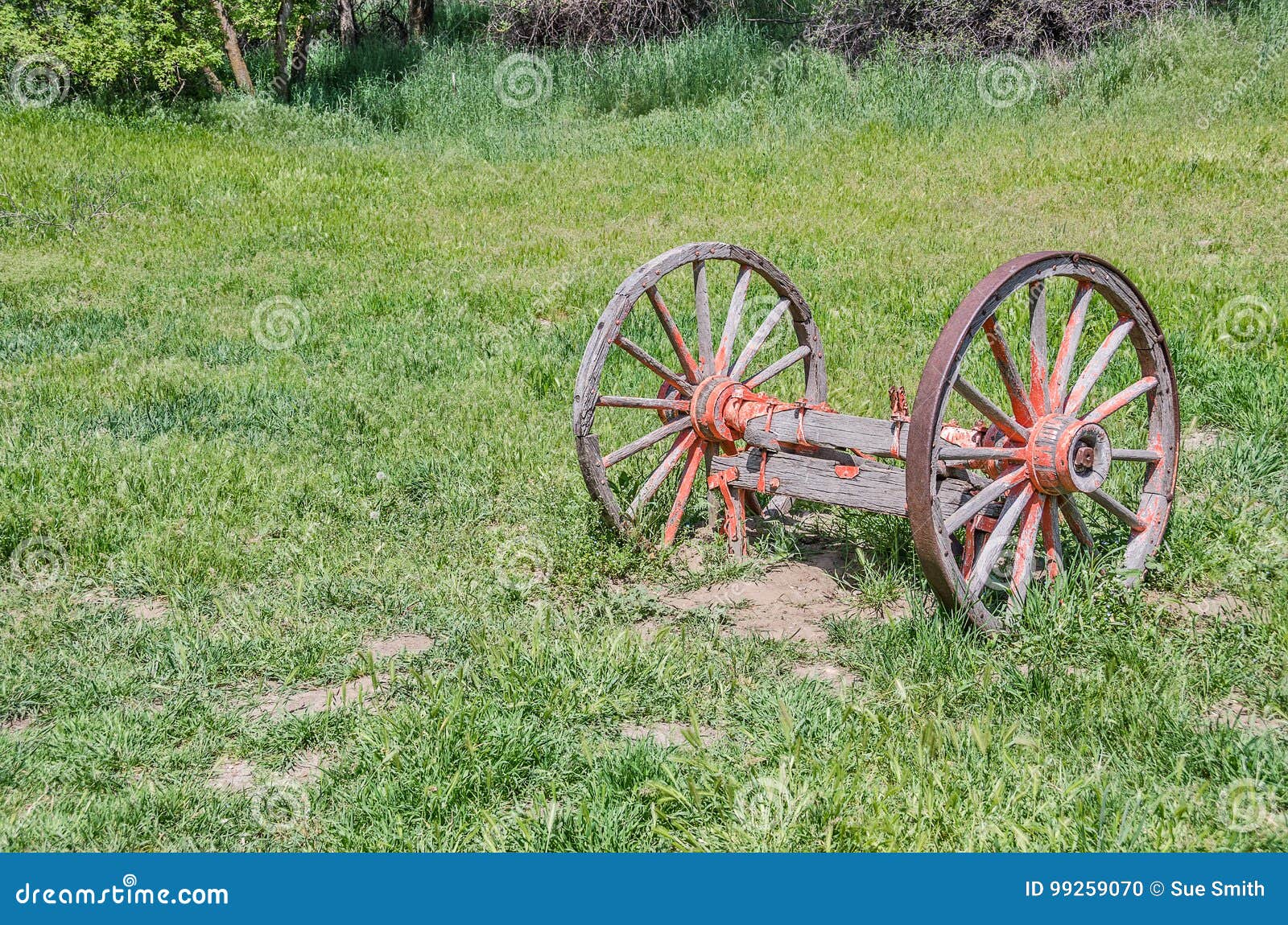 Orange Painted Wagon Wheels Stock Photo Image of paint, vintage 99259070