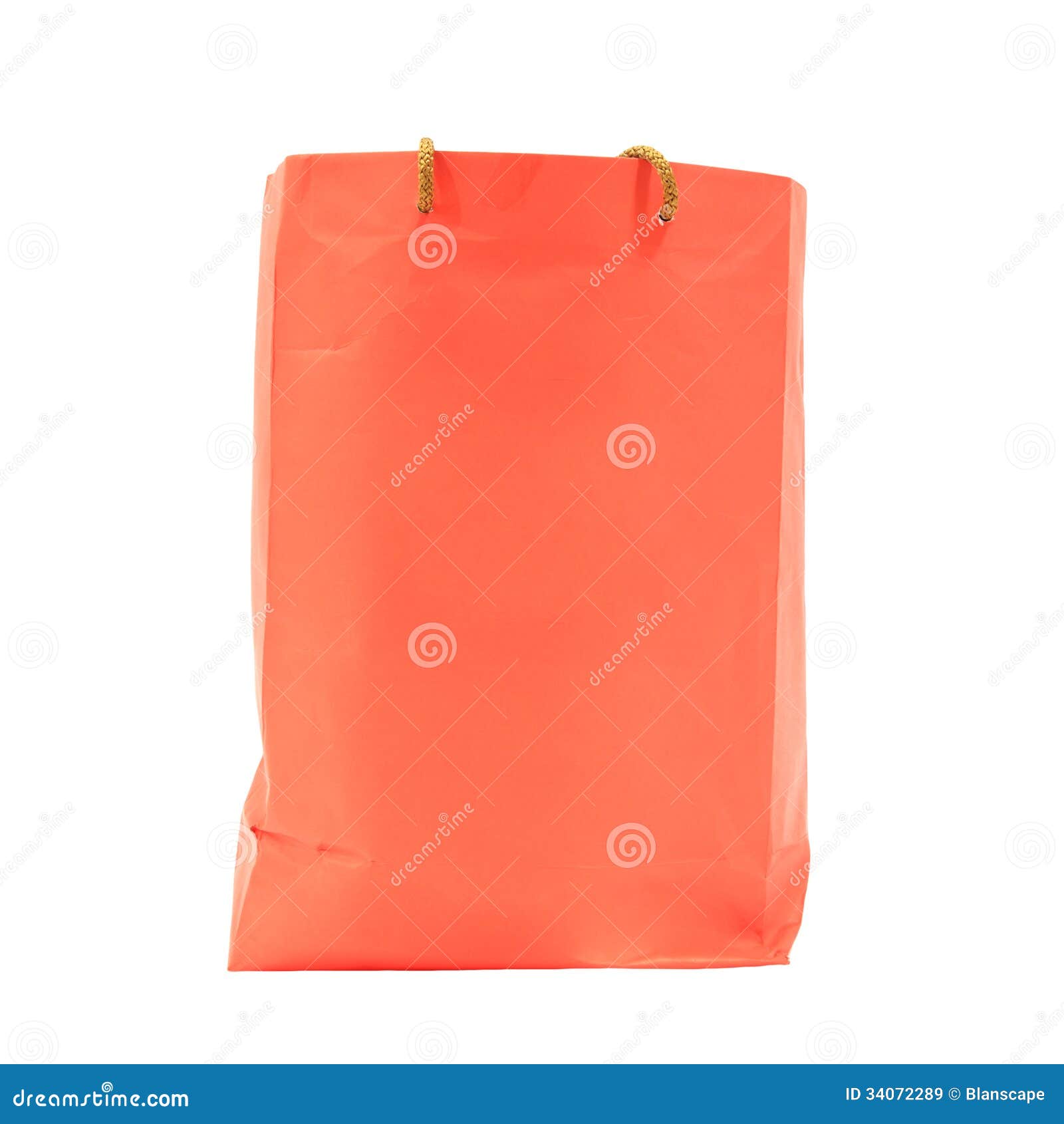Orange paper shopping bag stock image. Image of recyclable 34072289