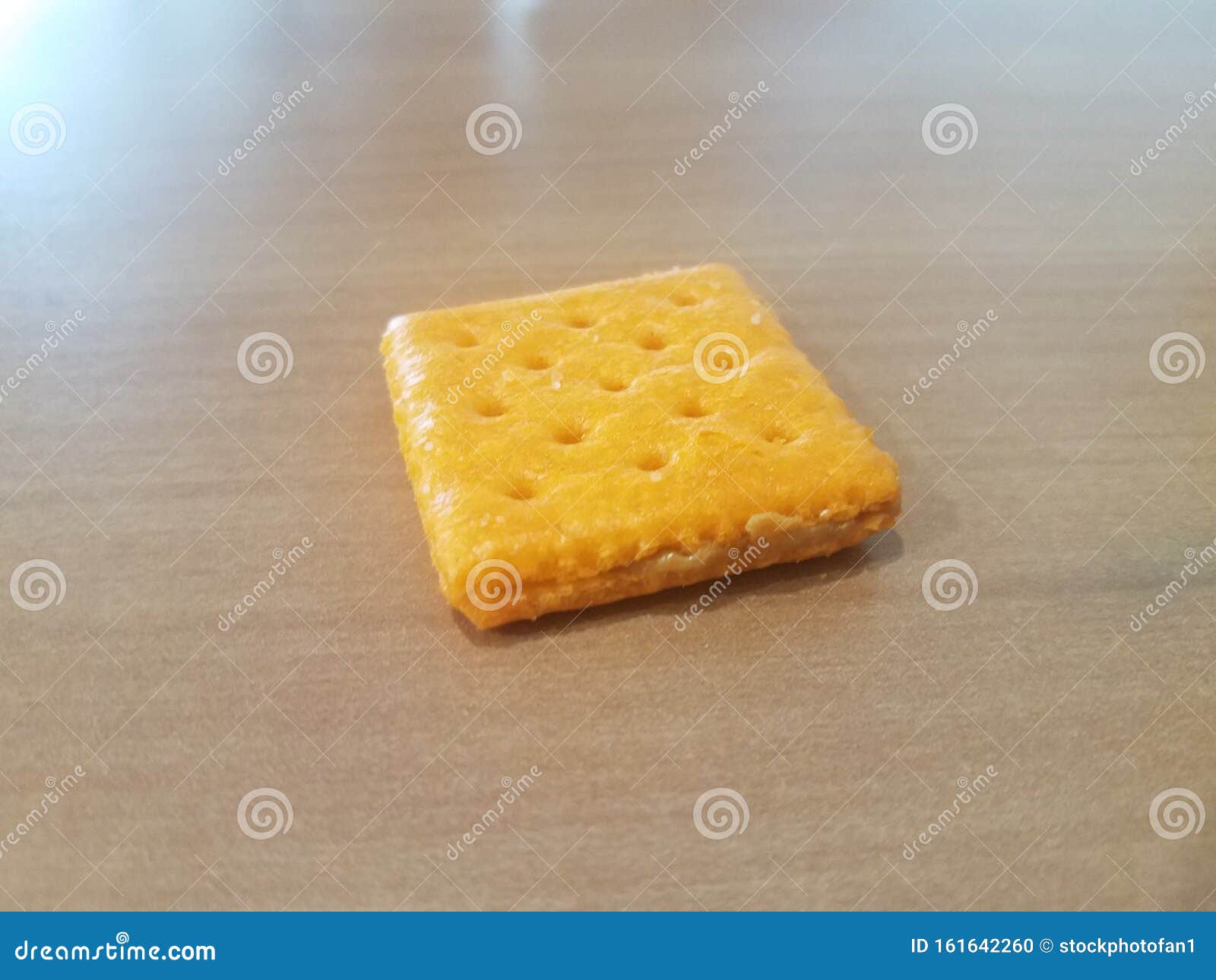 Orange Peanut Butter Cracker on Brown Wood Table Stock Photo Image of
