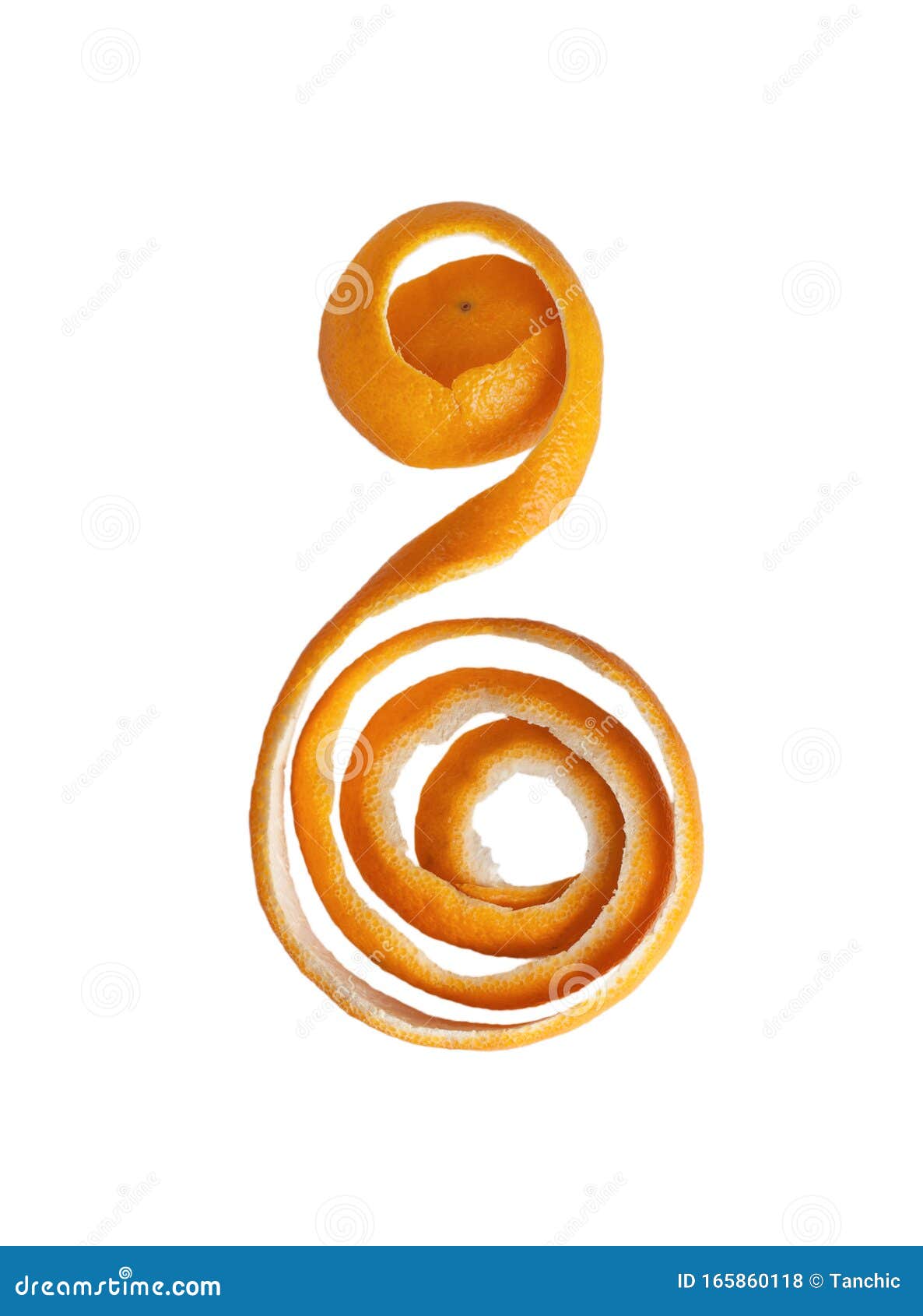 Orange Peel Spiral Twisted Isolated On A White Stock Photo Image Of