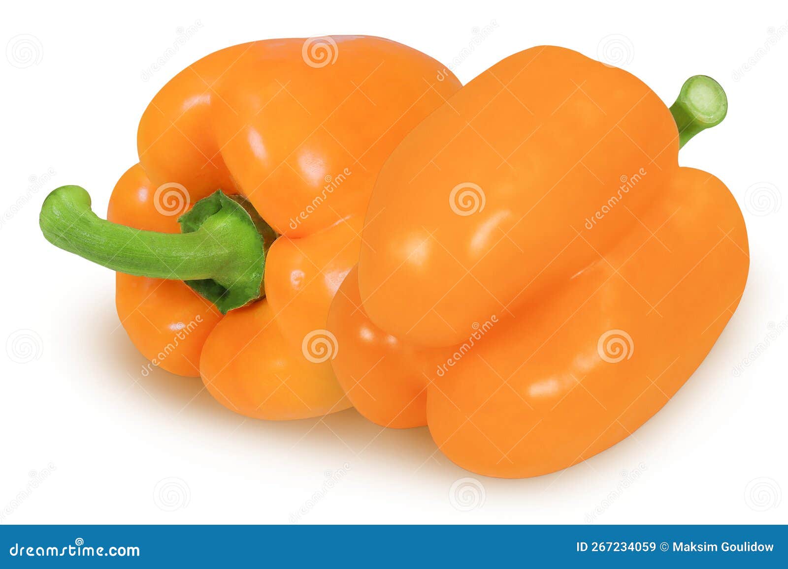 Orange Peppers on an Isolated White Background. Stock Image Image of apple, background 267234059