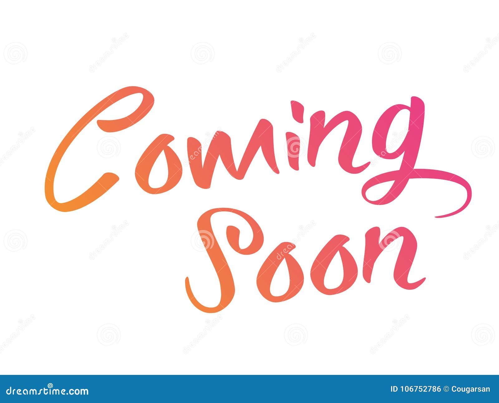 Orange And Pink Gradient Isolated Hand Writing Word Coming Soon