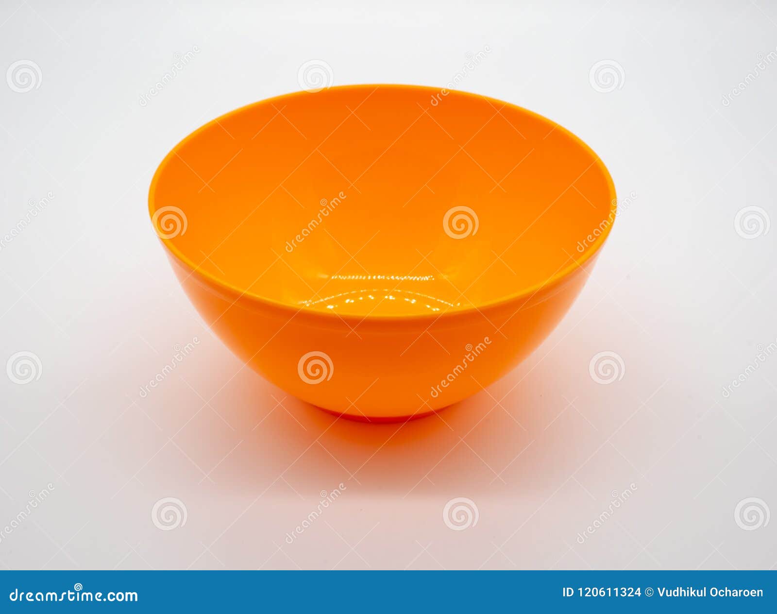 Orange Plastic Bowl Isolated on White Background Stock Photo Image of