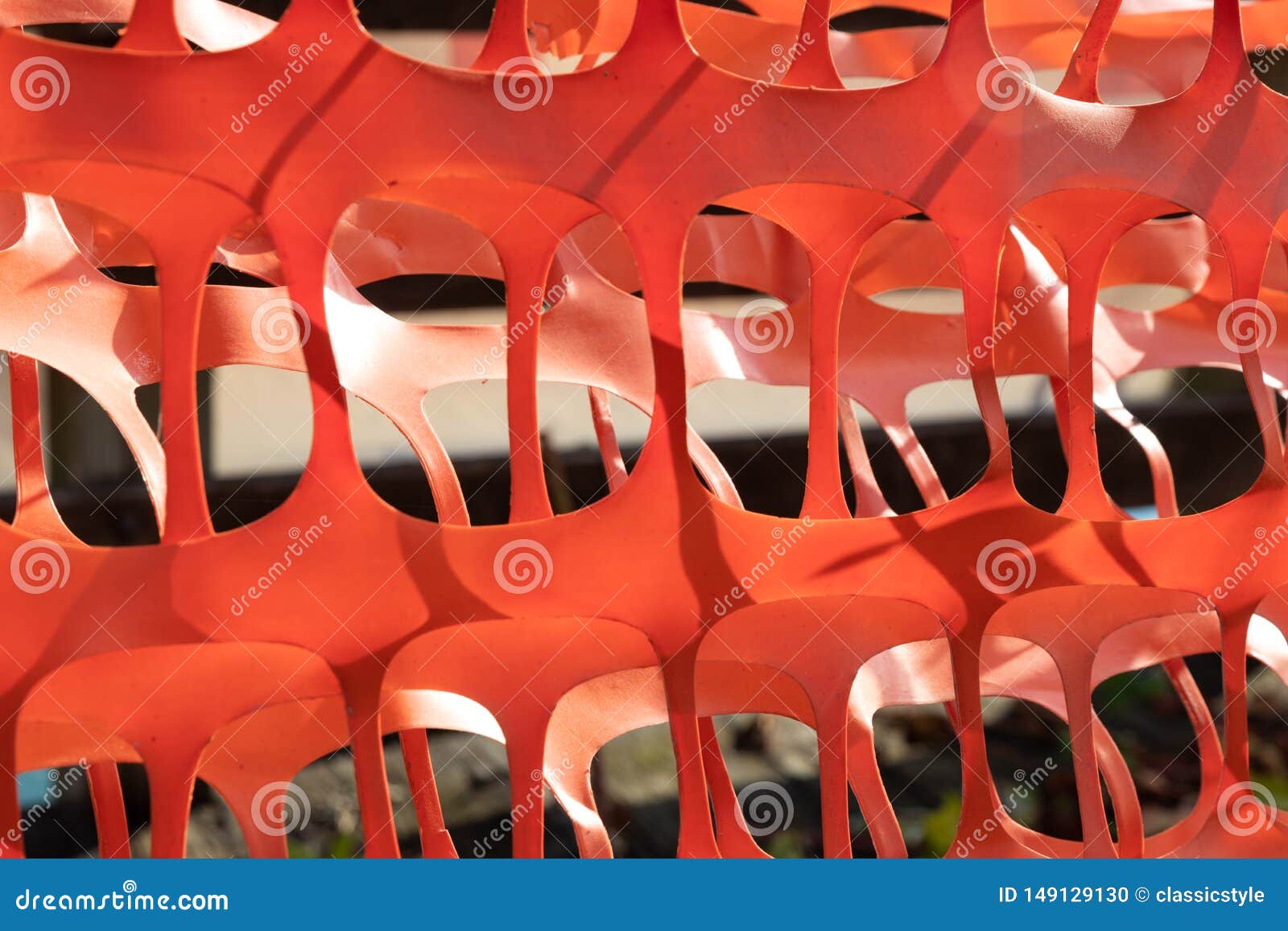 Orange Plastic Construction Barrier Fence Stock Photo Image of
