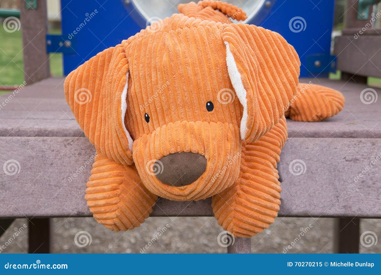 Orange Plush Dog at Playground Stock Image Image of nature, cuddly