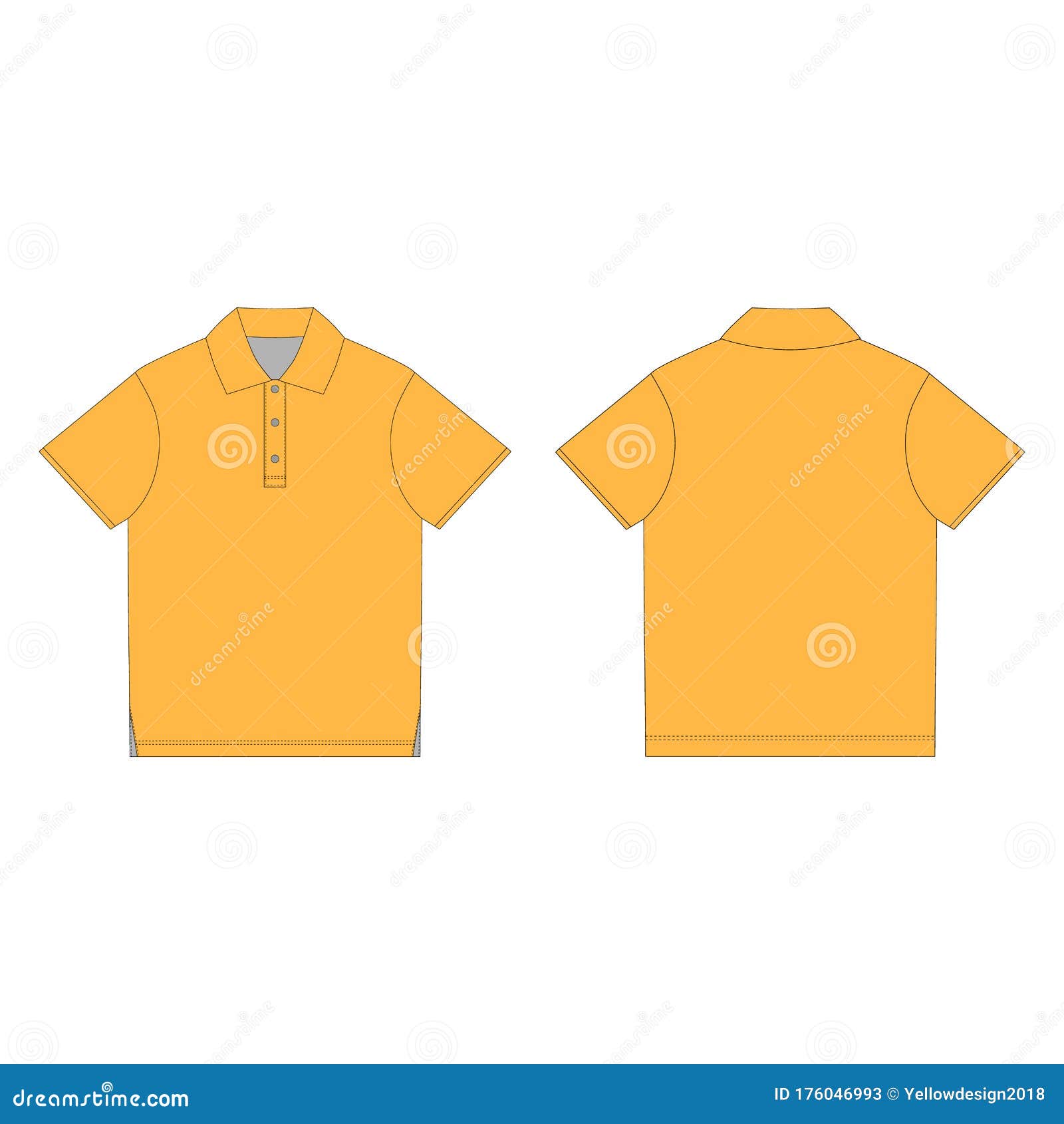 Orange Polo T-shirt Isolated on White Background. Uniform Clothes ...