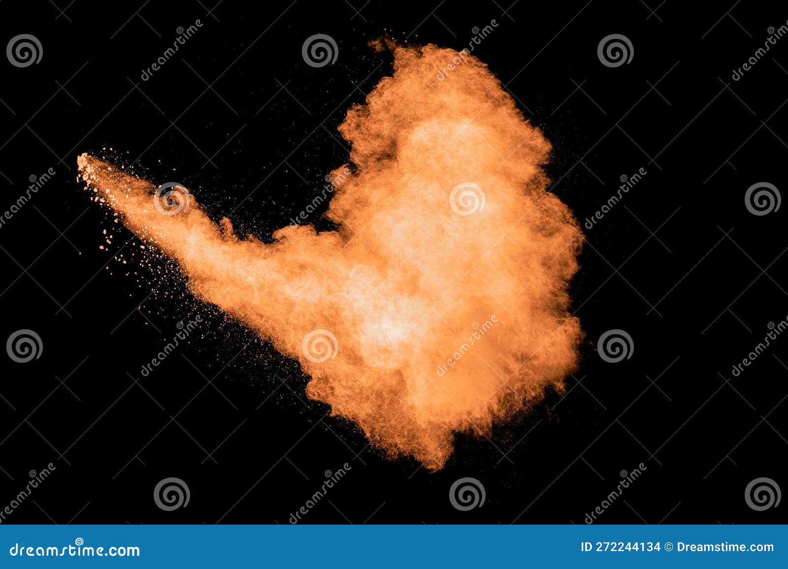 Orange Powder Explosion on White Background Stock Photo Image of