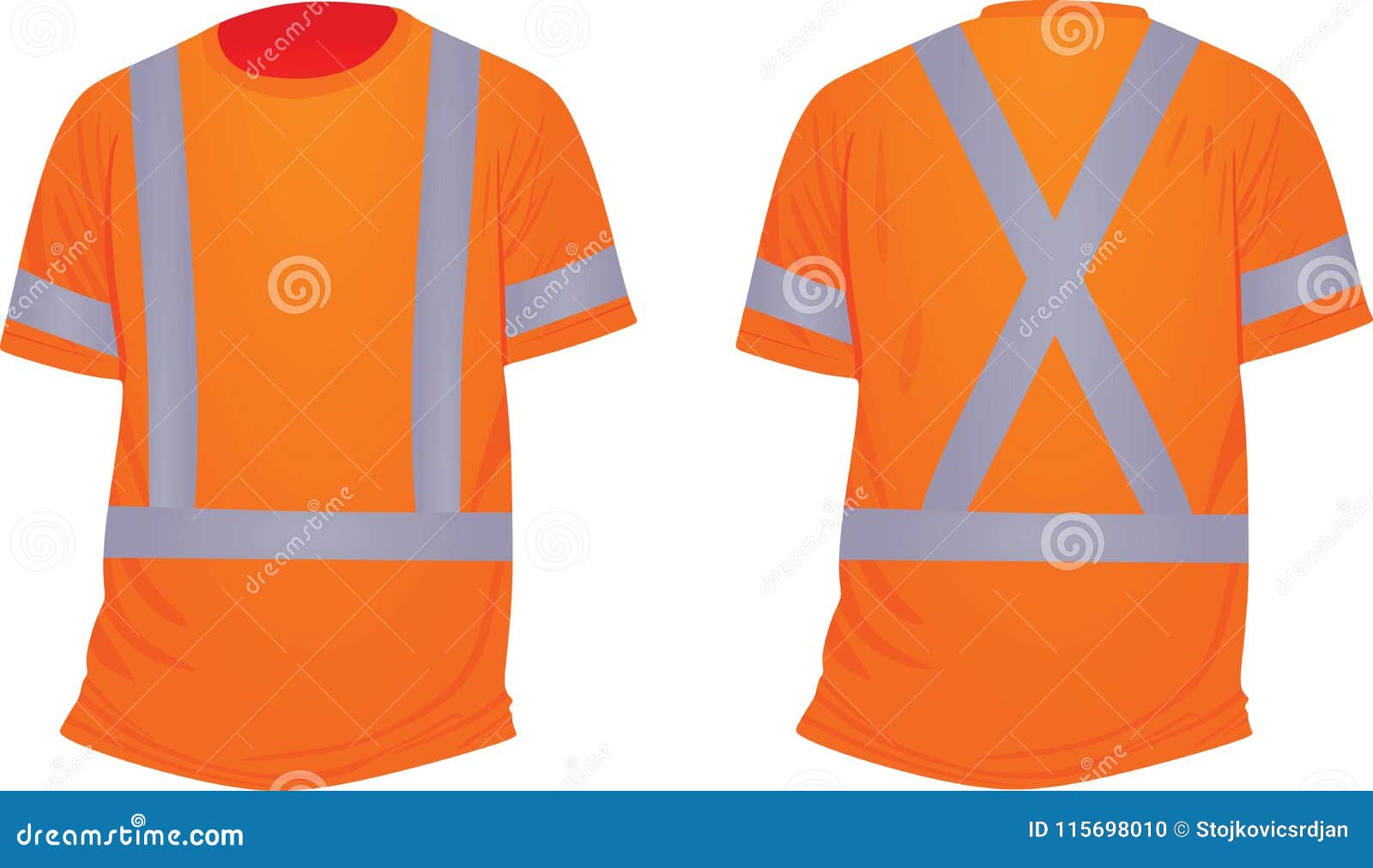 Download Orange reflective t shirt stock vector. Illustration of ...