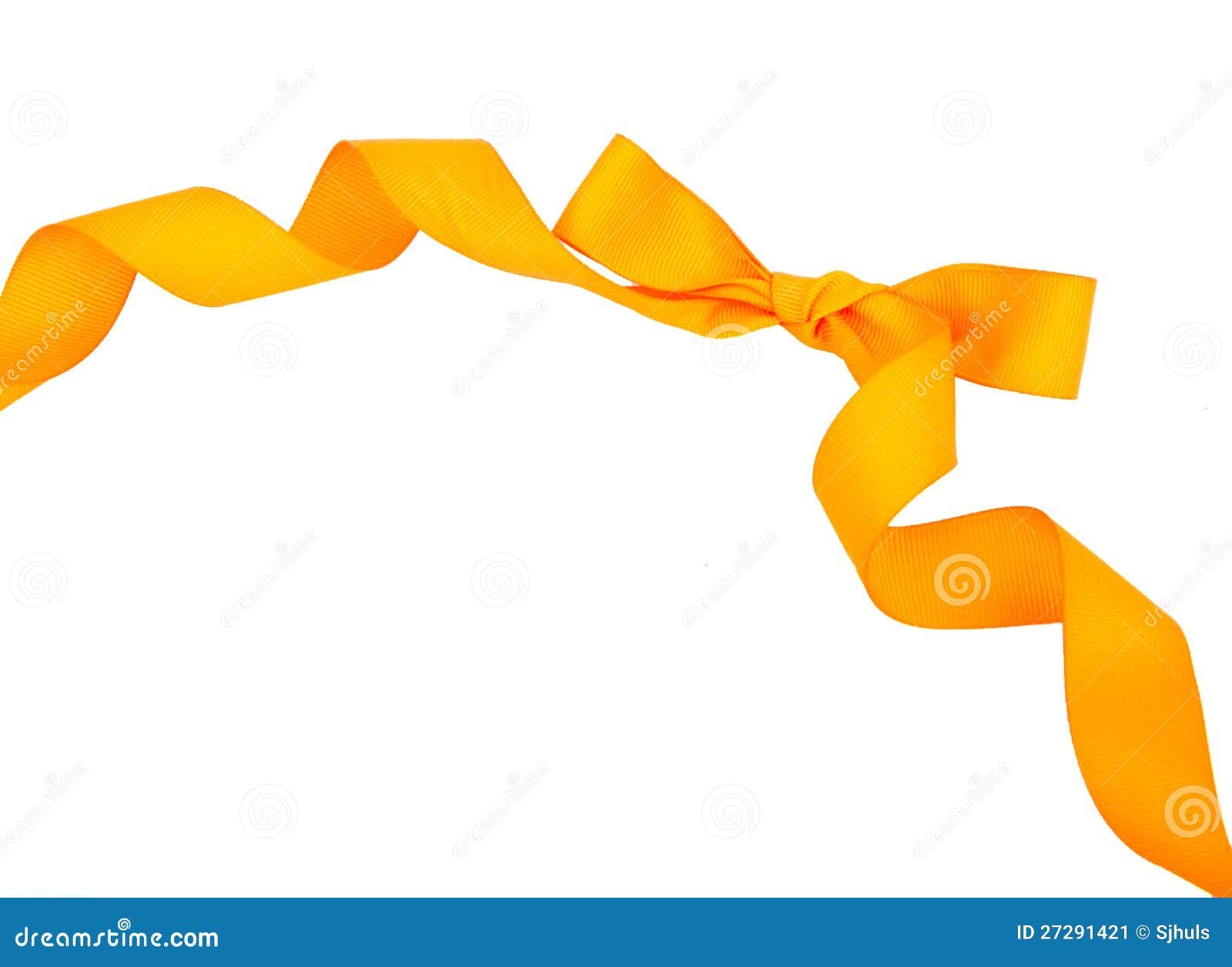 Orange Ribbon and Bow Isolated Stock Image Image of curve, background 27291421