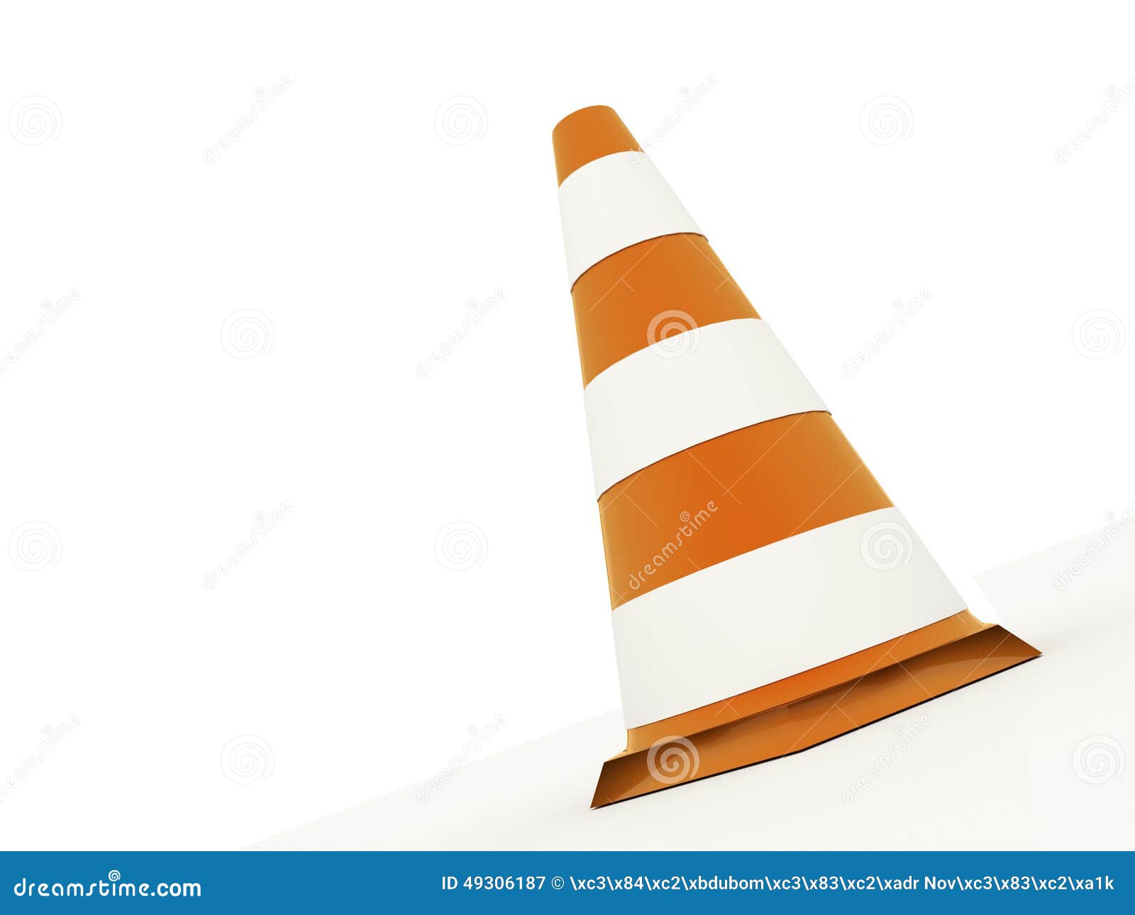 Orange Road Con Rendered on White Stock Illustration Illustration of bright, build 49306187