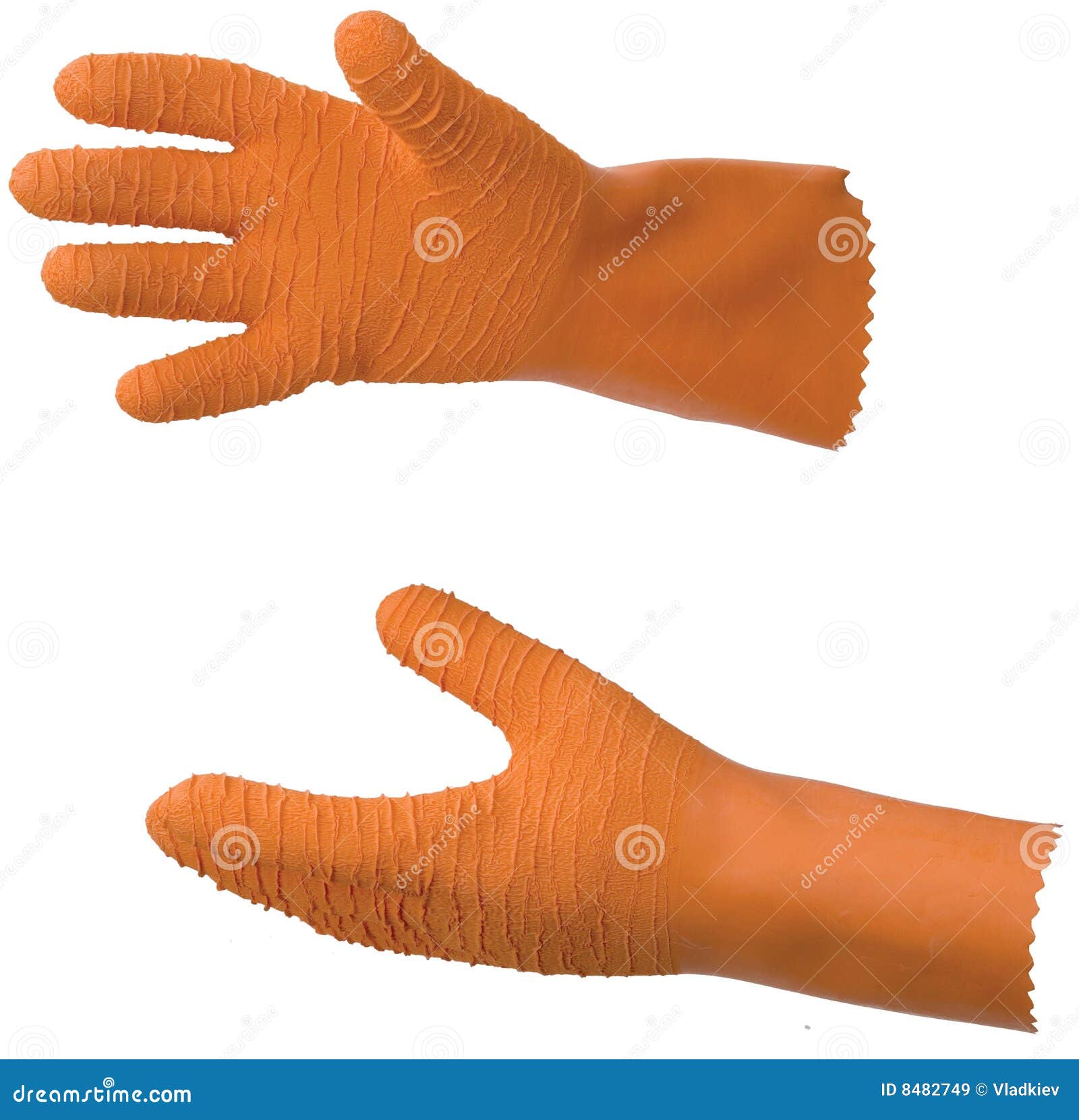 Orange Rubber Fisherman Gloves Stock Image Image of hand, industrial