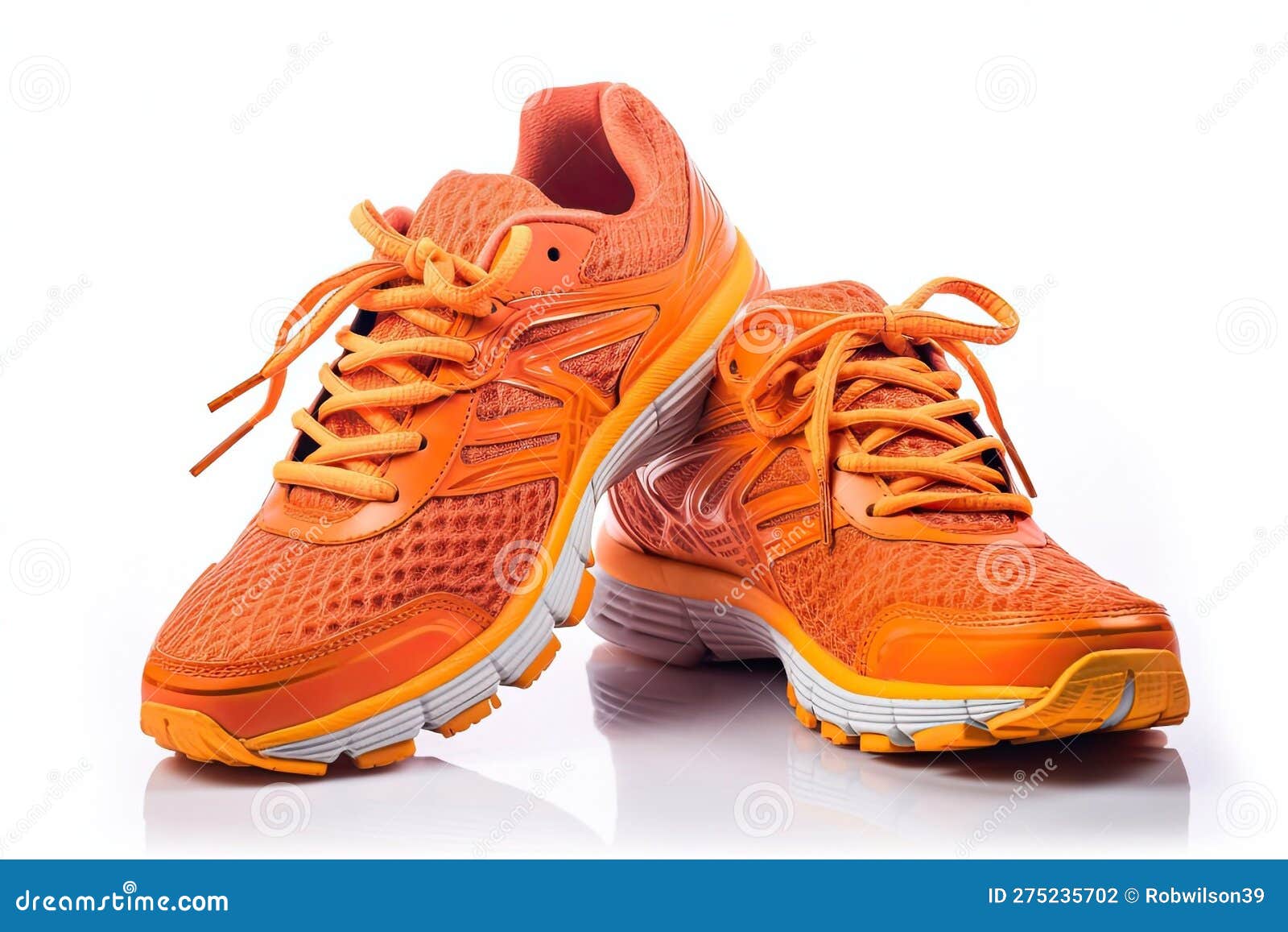 Orange Running Shoes on White Background, Generative AI Stock ...