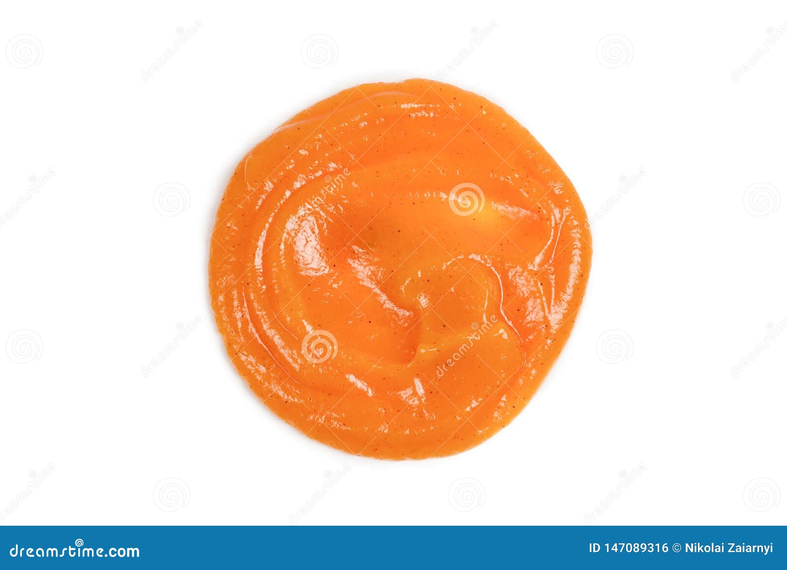 Orange Sauce Splashes Isolated on White Background Stock Photo Image