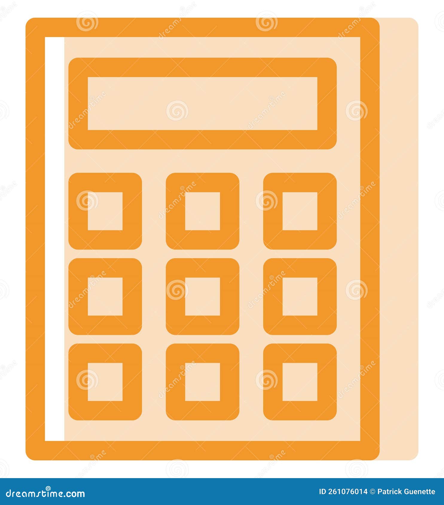 Orange School Calculator, Icon Stock Vector Illustration of