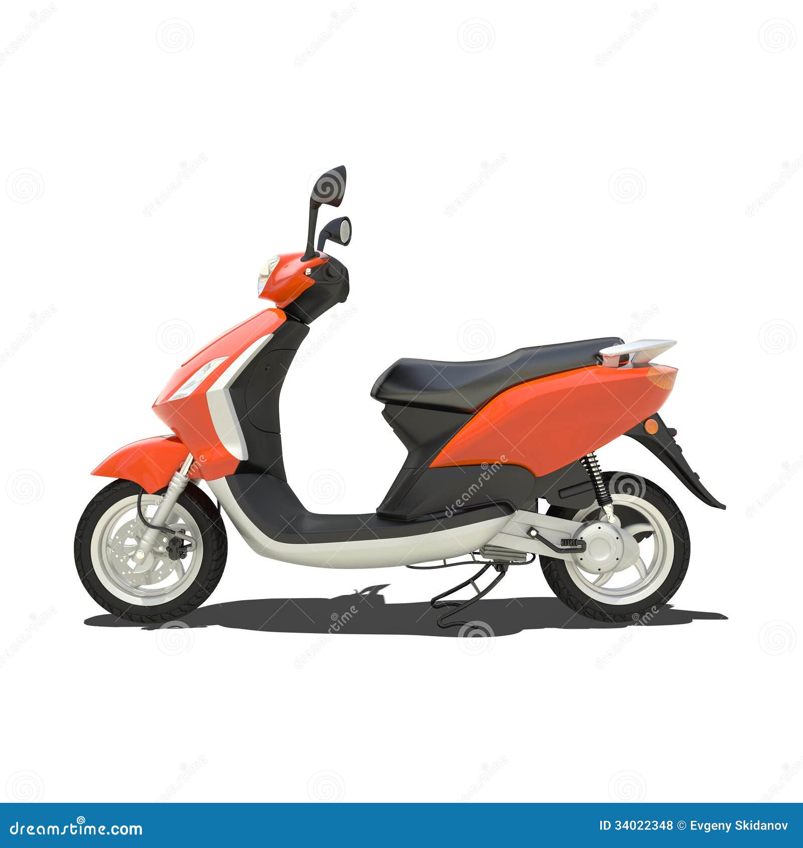 Orange Scooter Isolated stock illustration. Illustration of parked