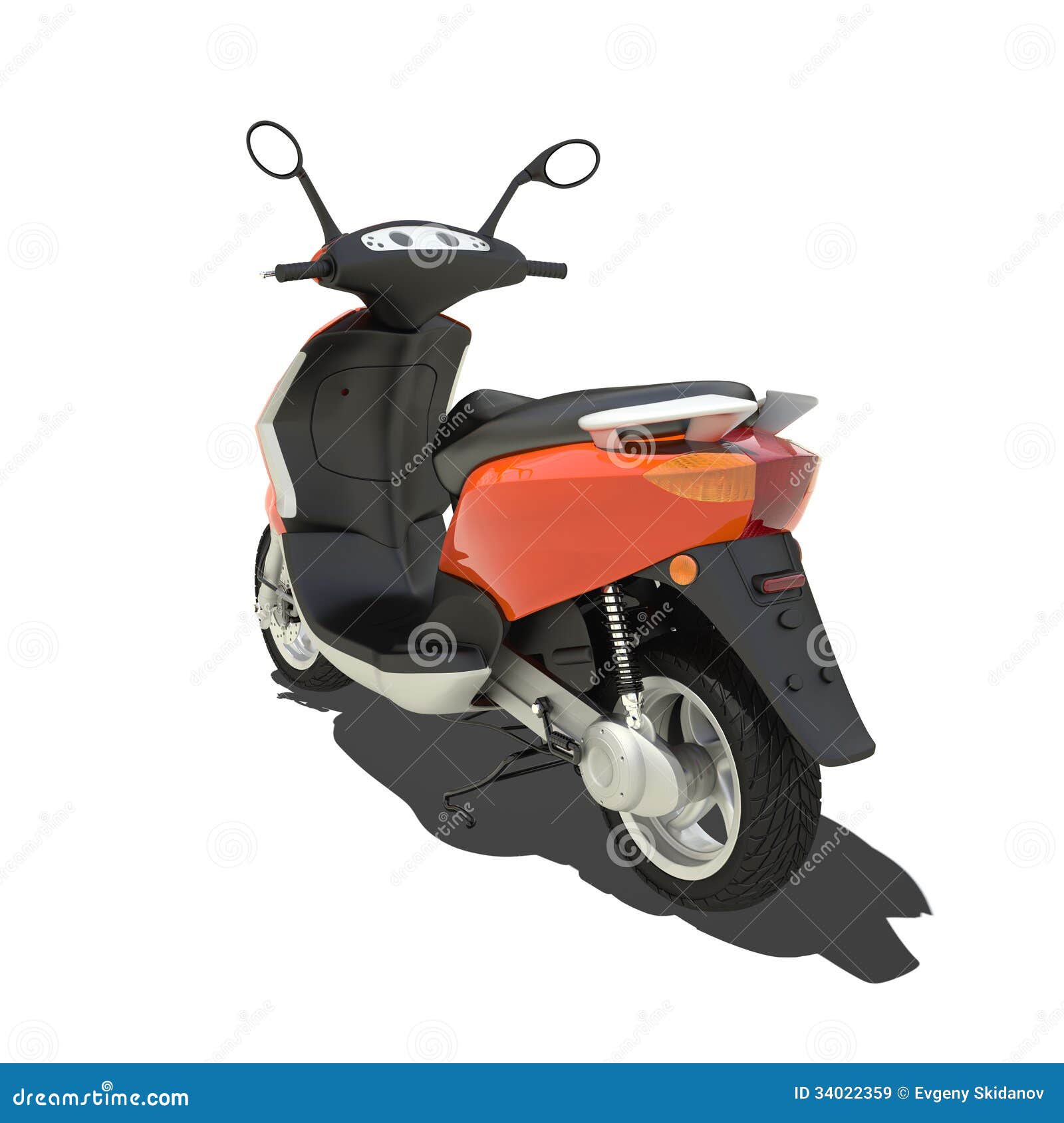 Orange Scooter Isolated stock illustration. Illustration of tire 34022359
