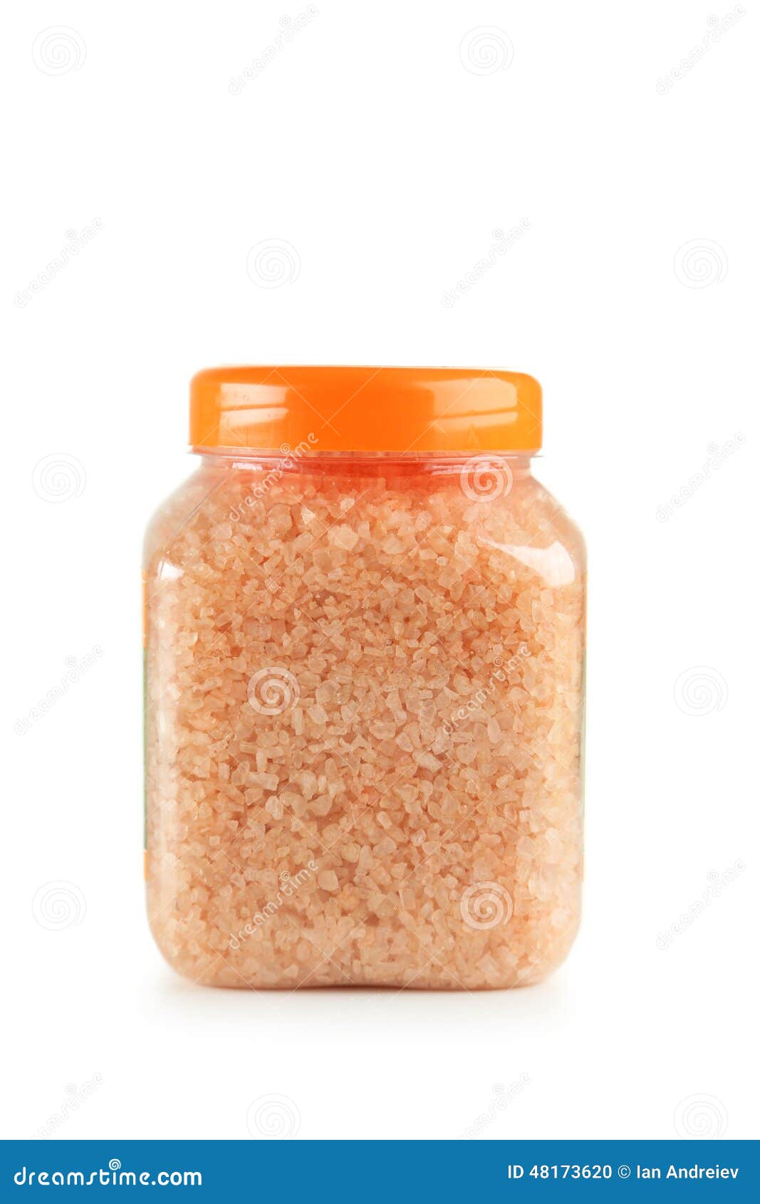 Orange Sea Salt in Bottle Isolated on a White Stock Photo Image of