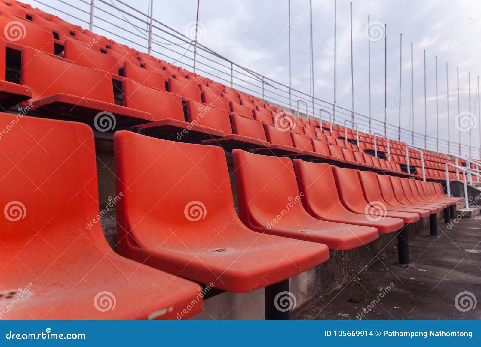 Orange Seat of Football Stadium Stock Photo - Image of pattern, blank ...