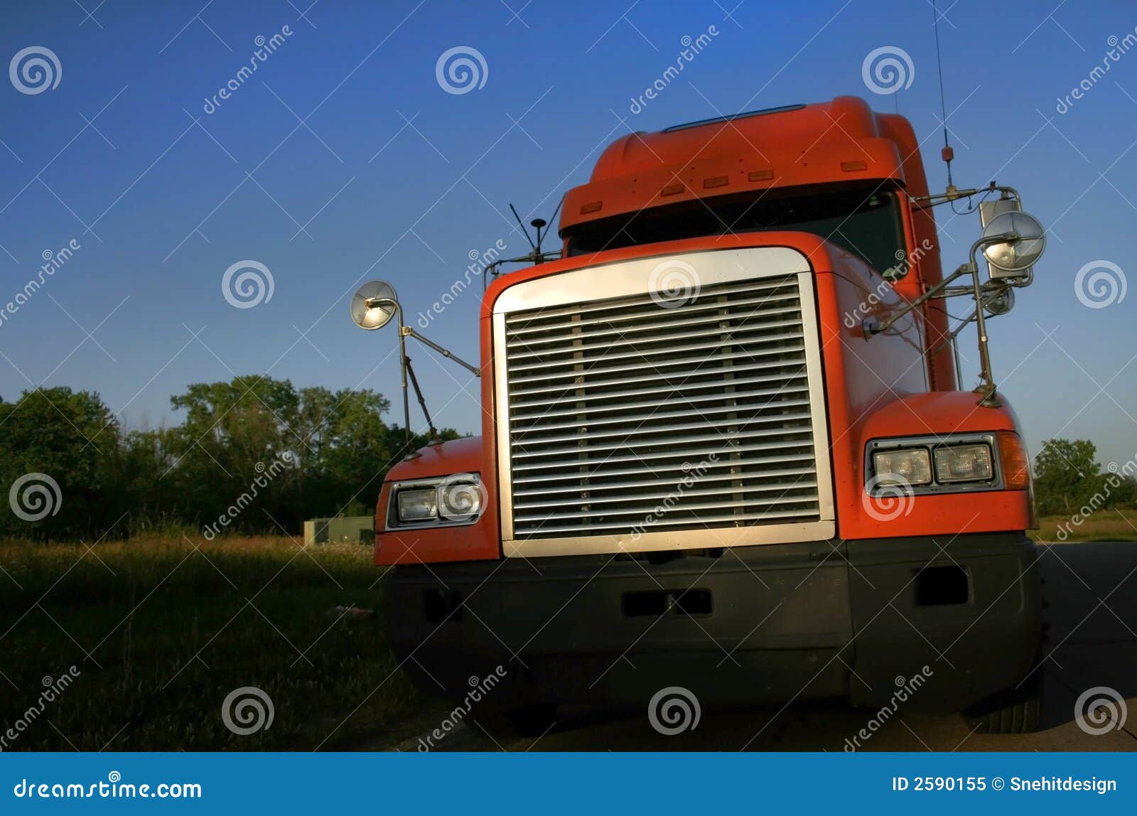 Orange Semi Truck Royalty Free Stock Photo  Image: 2590155