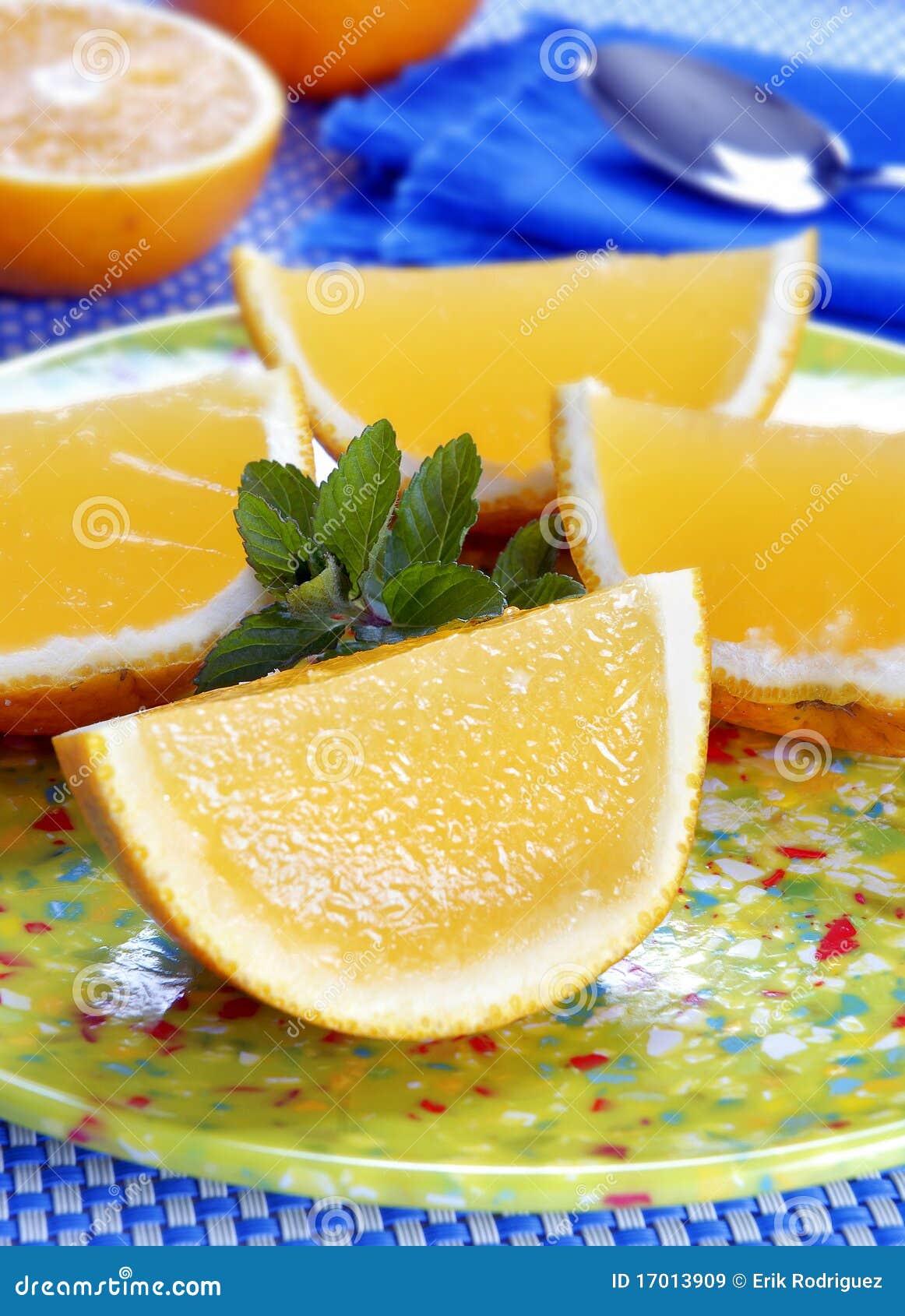 Orange shape jelly dessert stock image. Image of macro 17013909