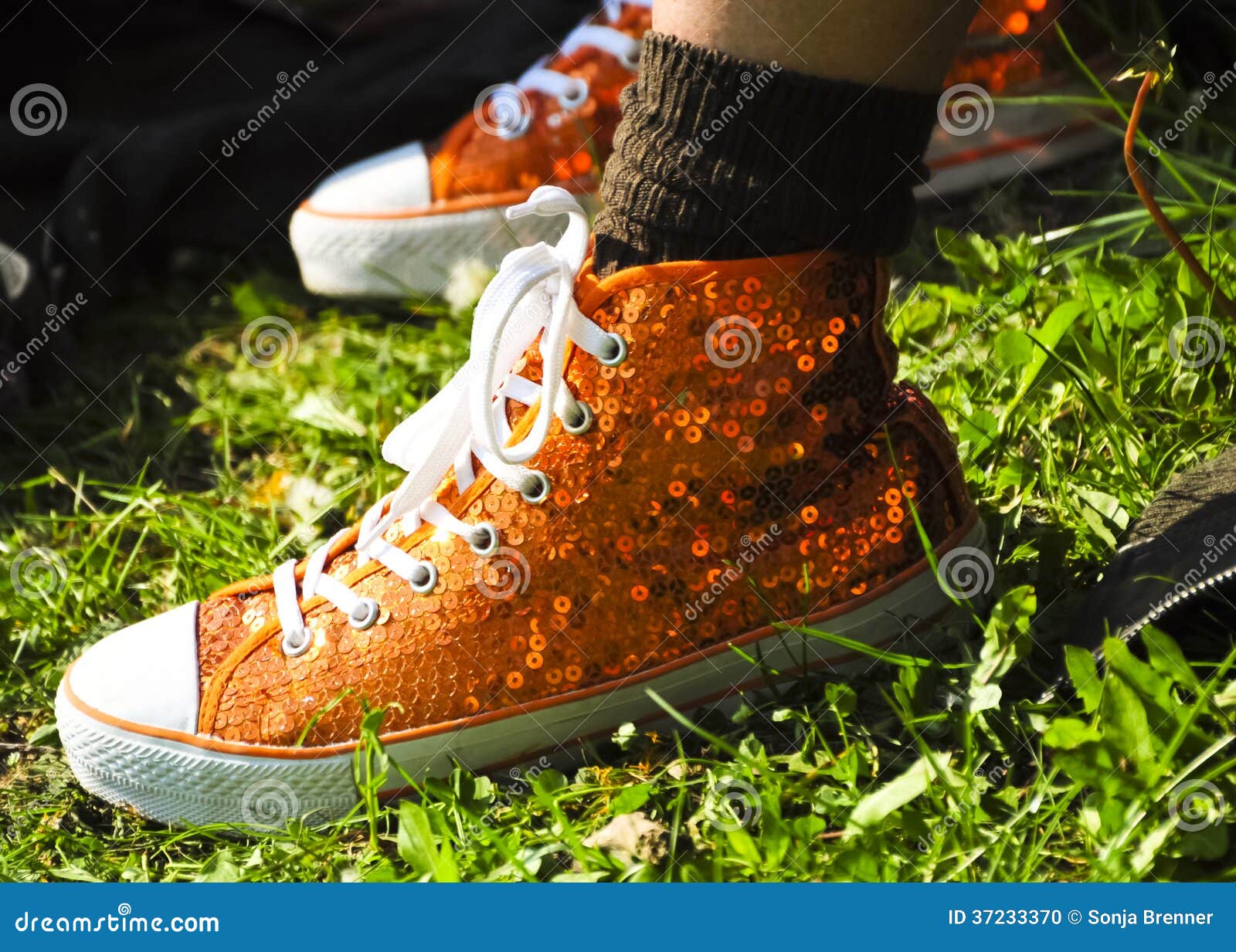 Orange shoe stock photo. Image of beads, orange, sports 37233370