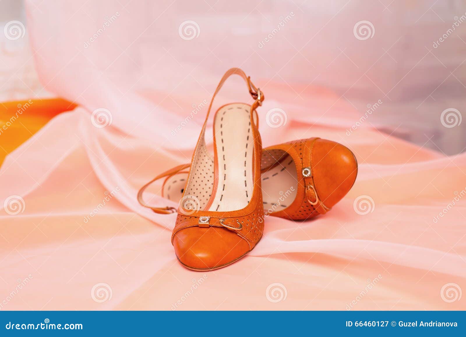 orange wedding shoes for bride