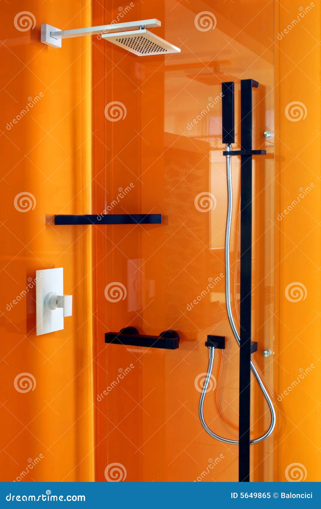 Orange shower stock image. Image of clean, interior, orange 5649865