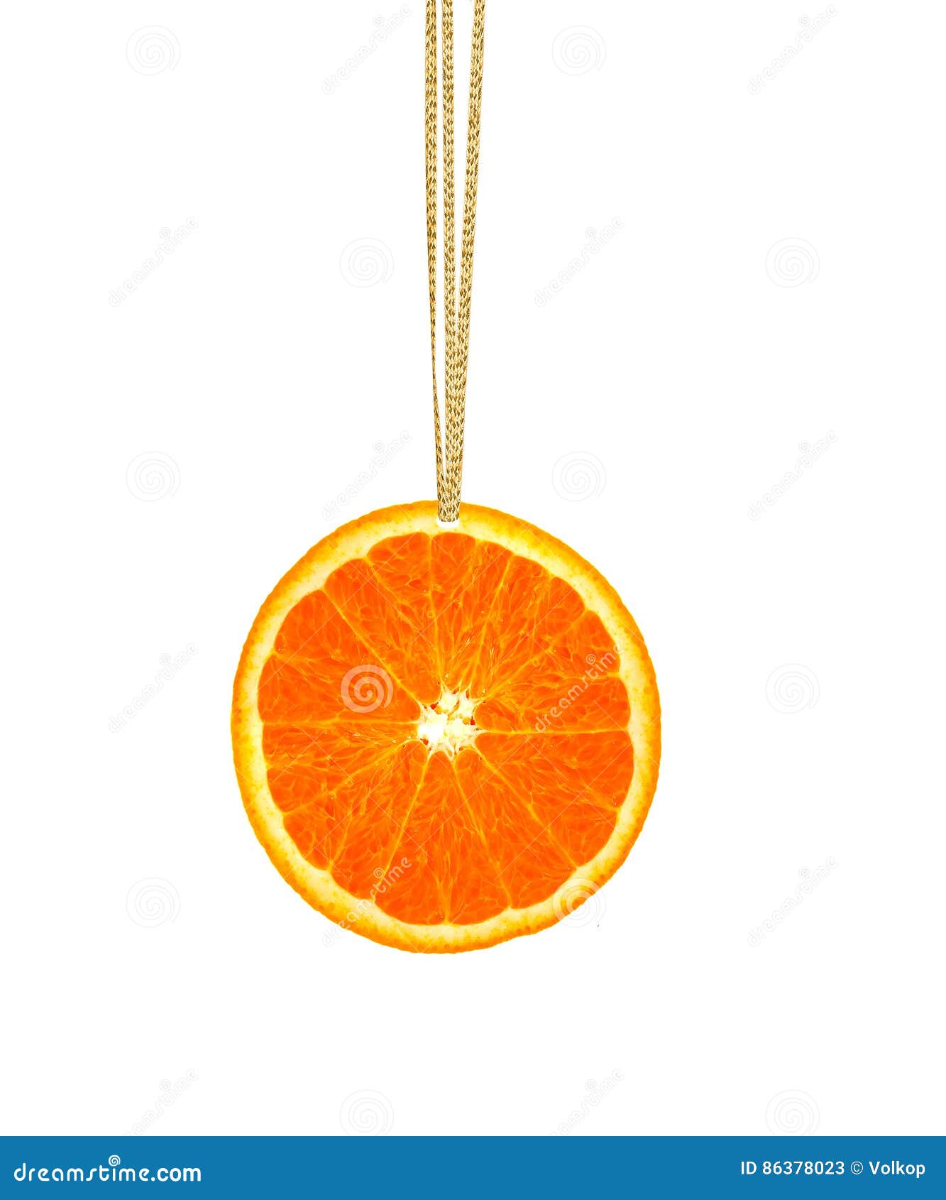 Orange Slice As Christmas Tree Decoration on White Stock Image Image