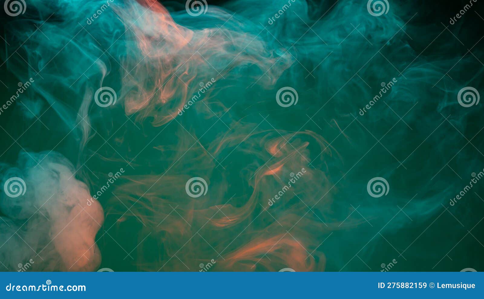 Orange Smoke Texture on an Emerald Background Stock Image Image of