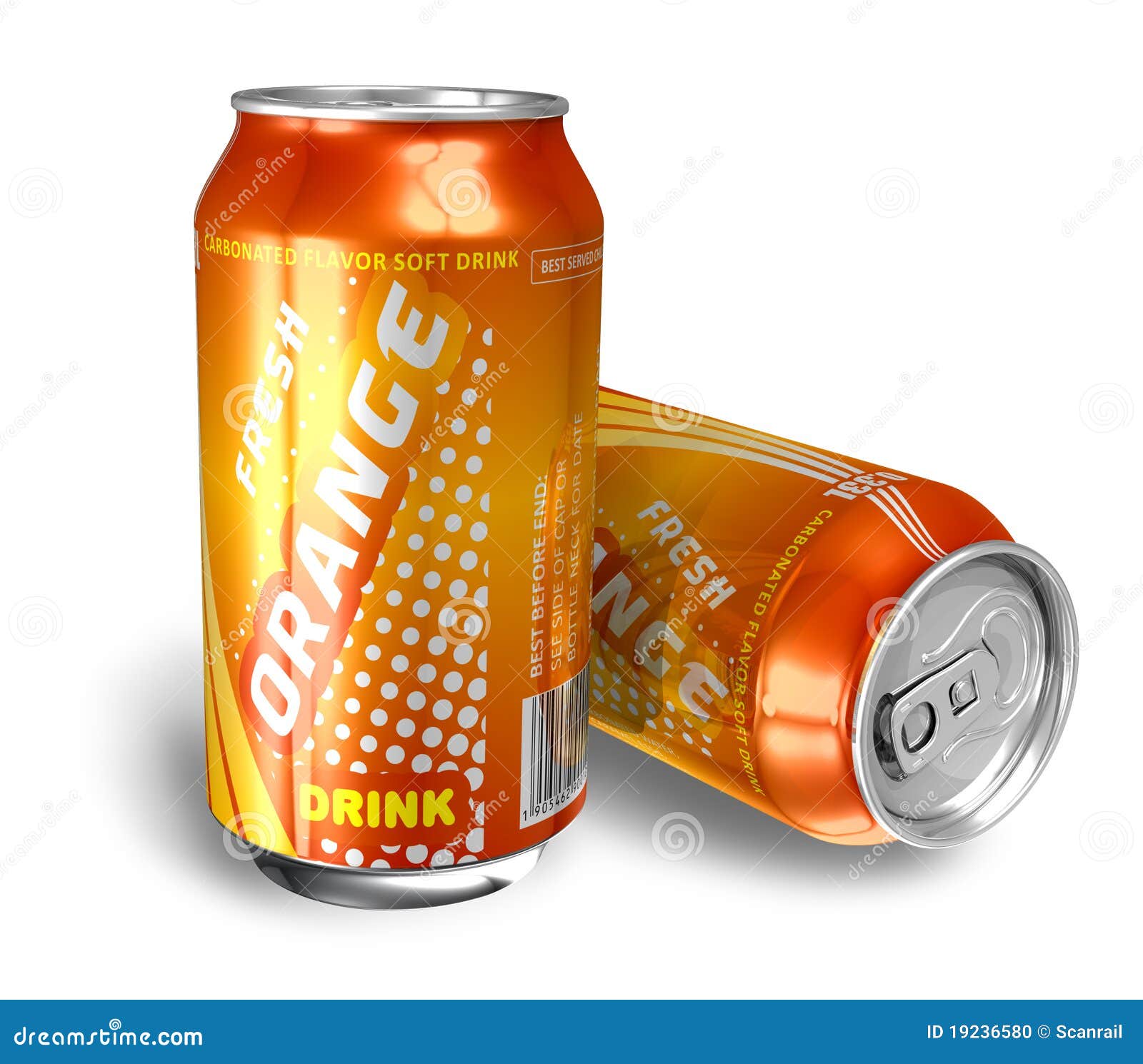 Orange Soda Drinks in Metal Cans Stock Illustration Illustration of