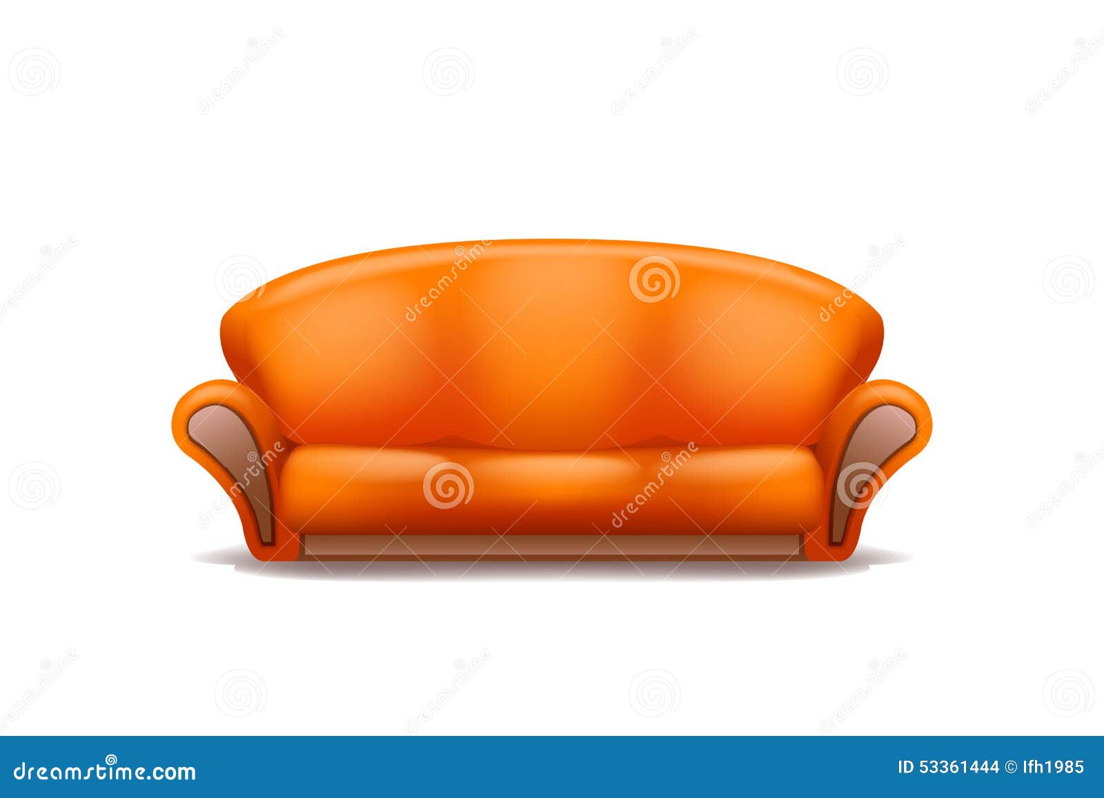 Orange sofa stock vector. Illustration of singlecolor 53361444