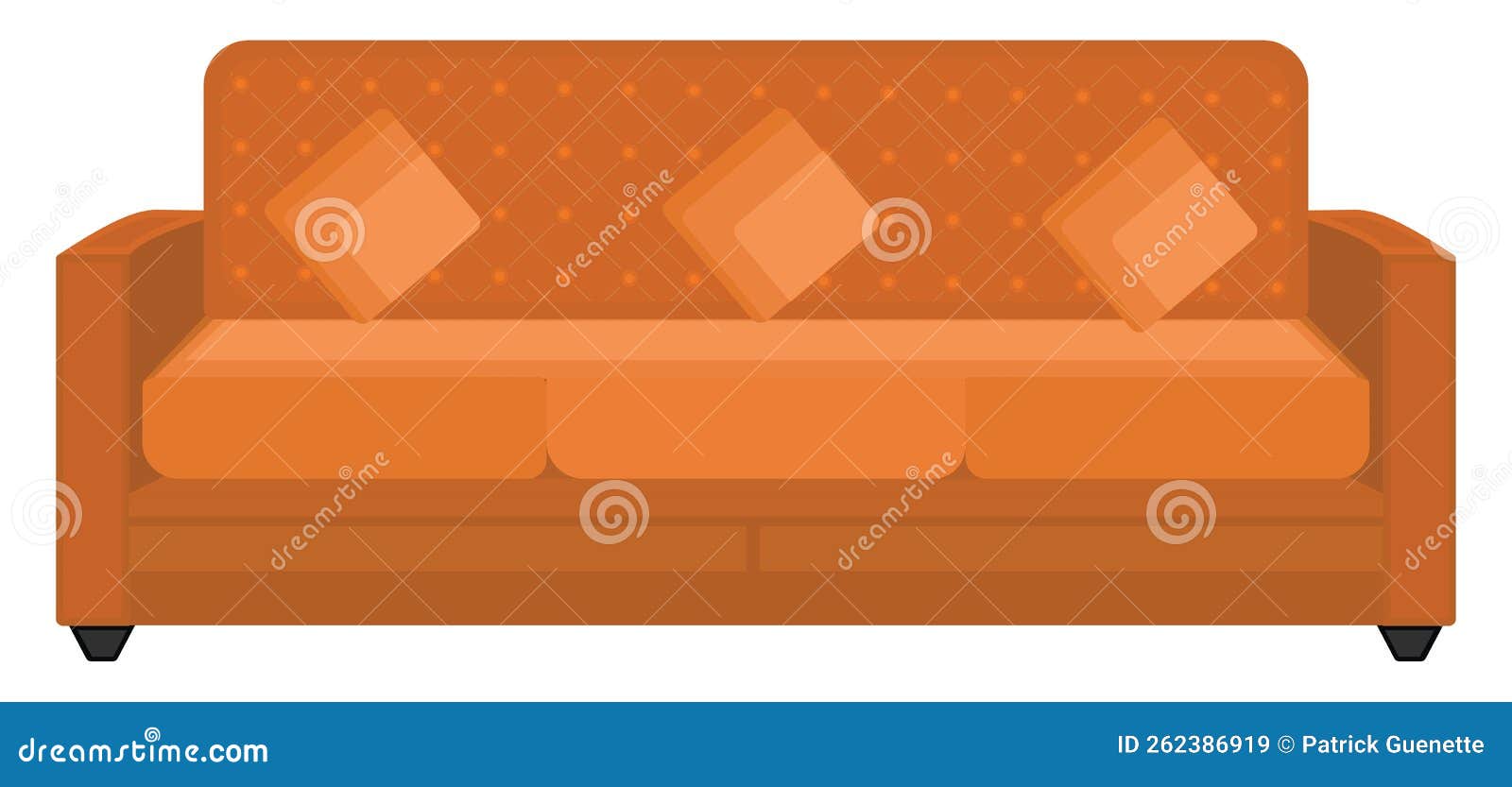 Orange sofa, icon stock vector. Illustration of orange 262386919