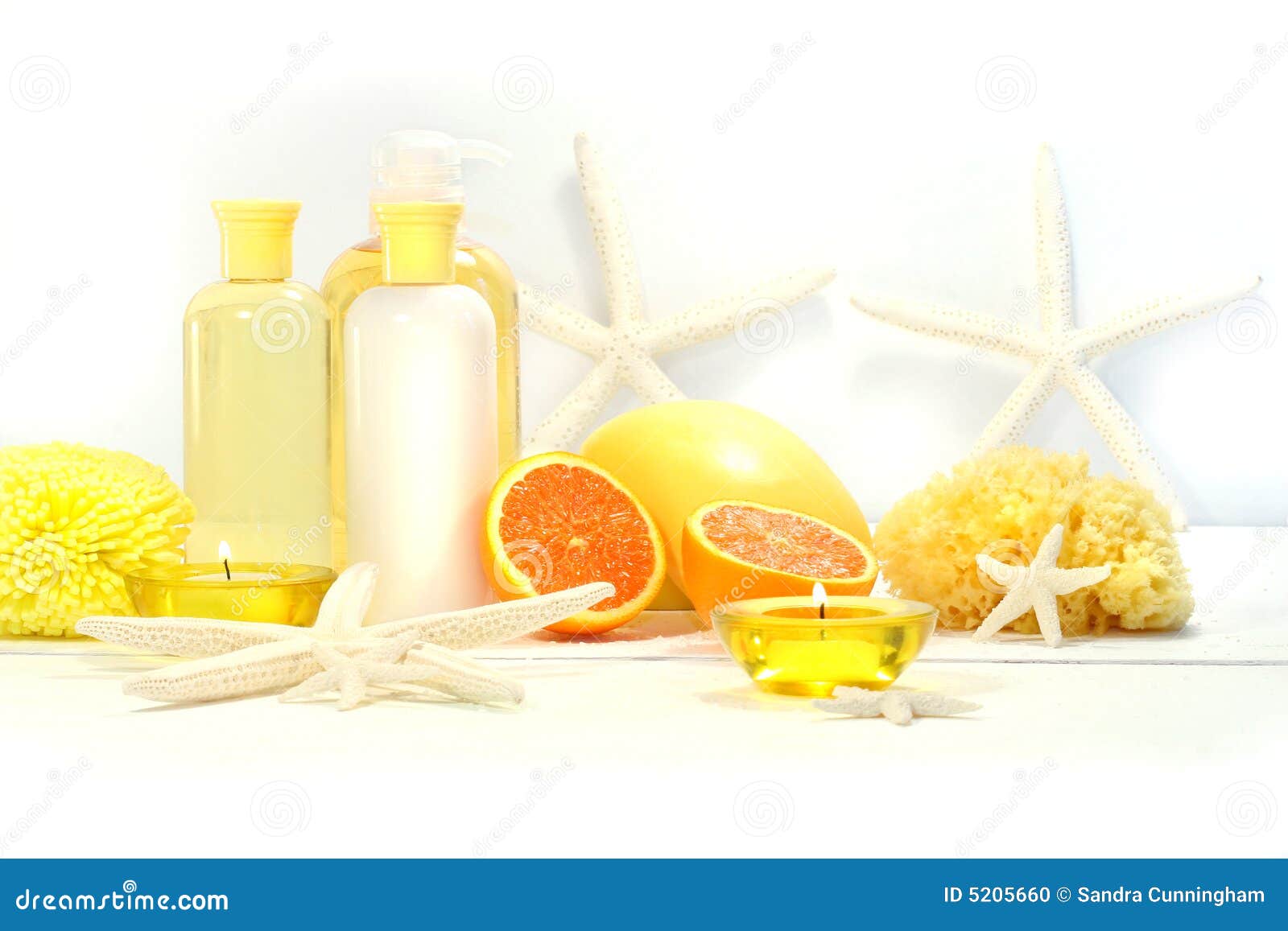 Orange spa products stock photo. Image of candle, renew 5205660