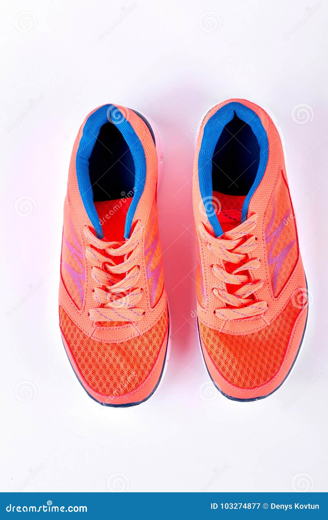 Orange Sport Shoes, Top View. Stock Image - Image of foot, jogging ...