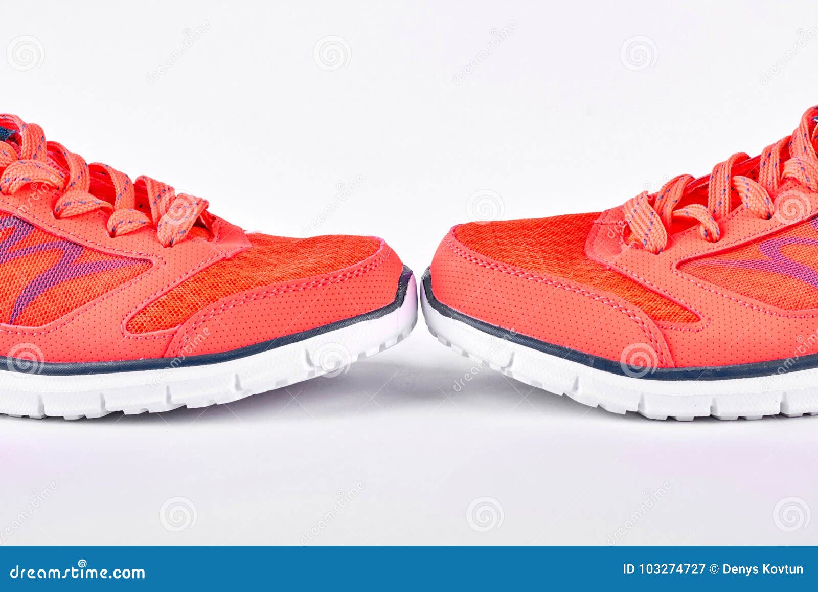 Orange Sport Shoes, White Background. Stock Image - Image of foot ...