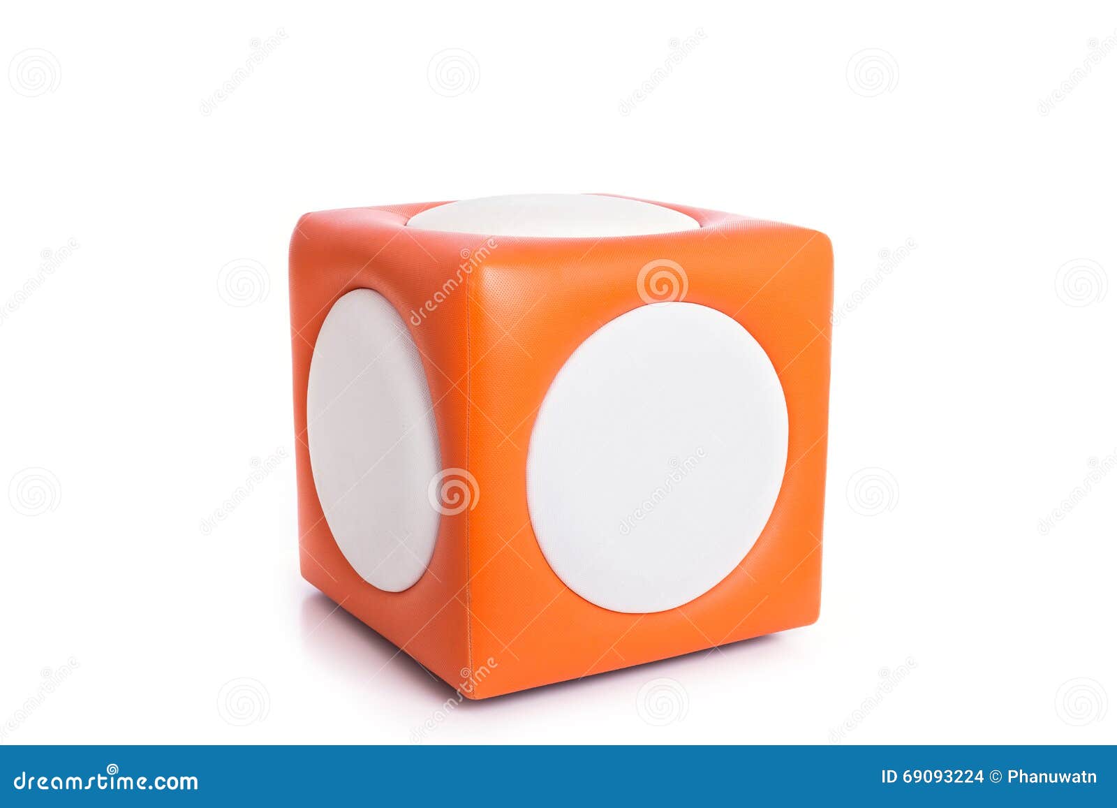 Orange Square Stool Chair Isolated on White Stock Photo Image of