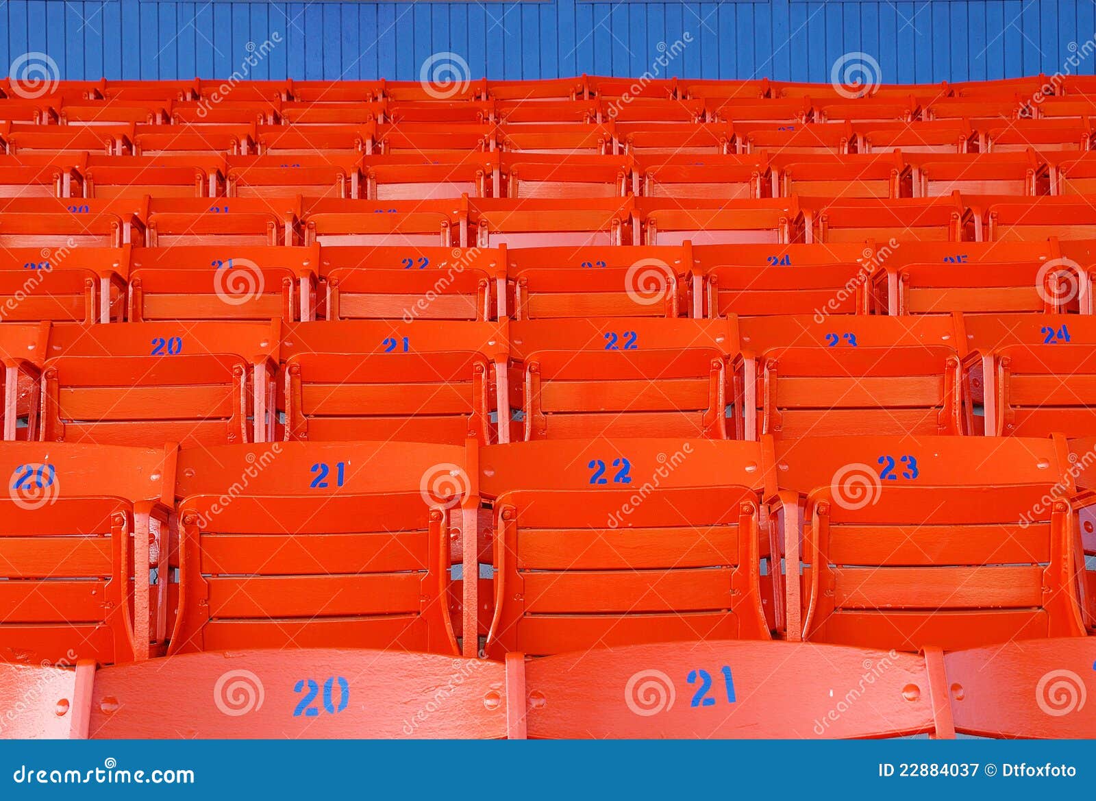 Orange Stadium Seats stock image. Image of step, orange - 22884037