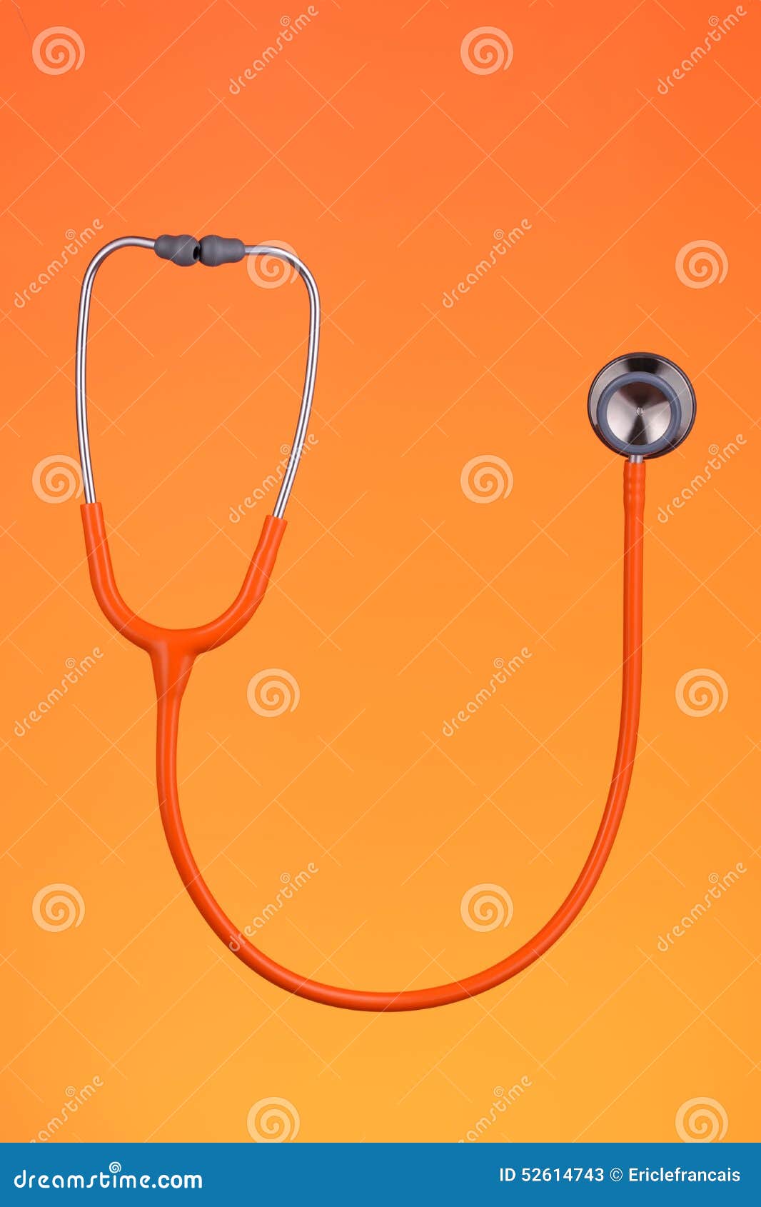 Orange stethoscope stock image. Image of smilling, clean 52614743