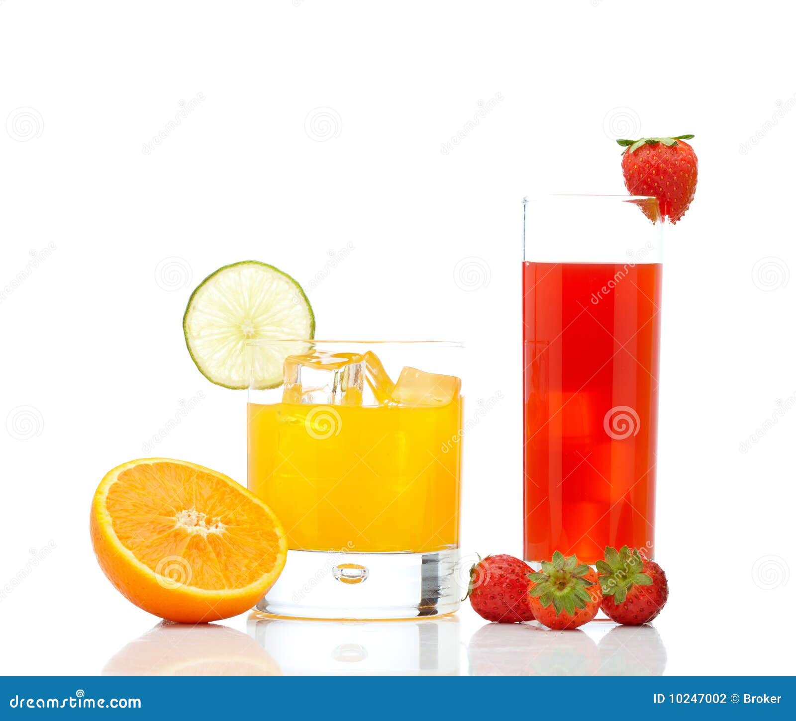 Orange and Strawberry Juice Stock Photo Image of glassware, refresh