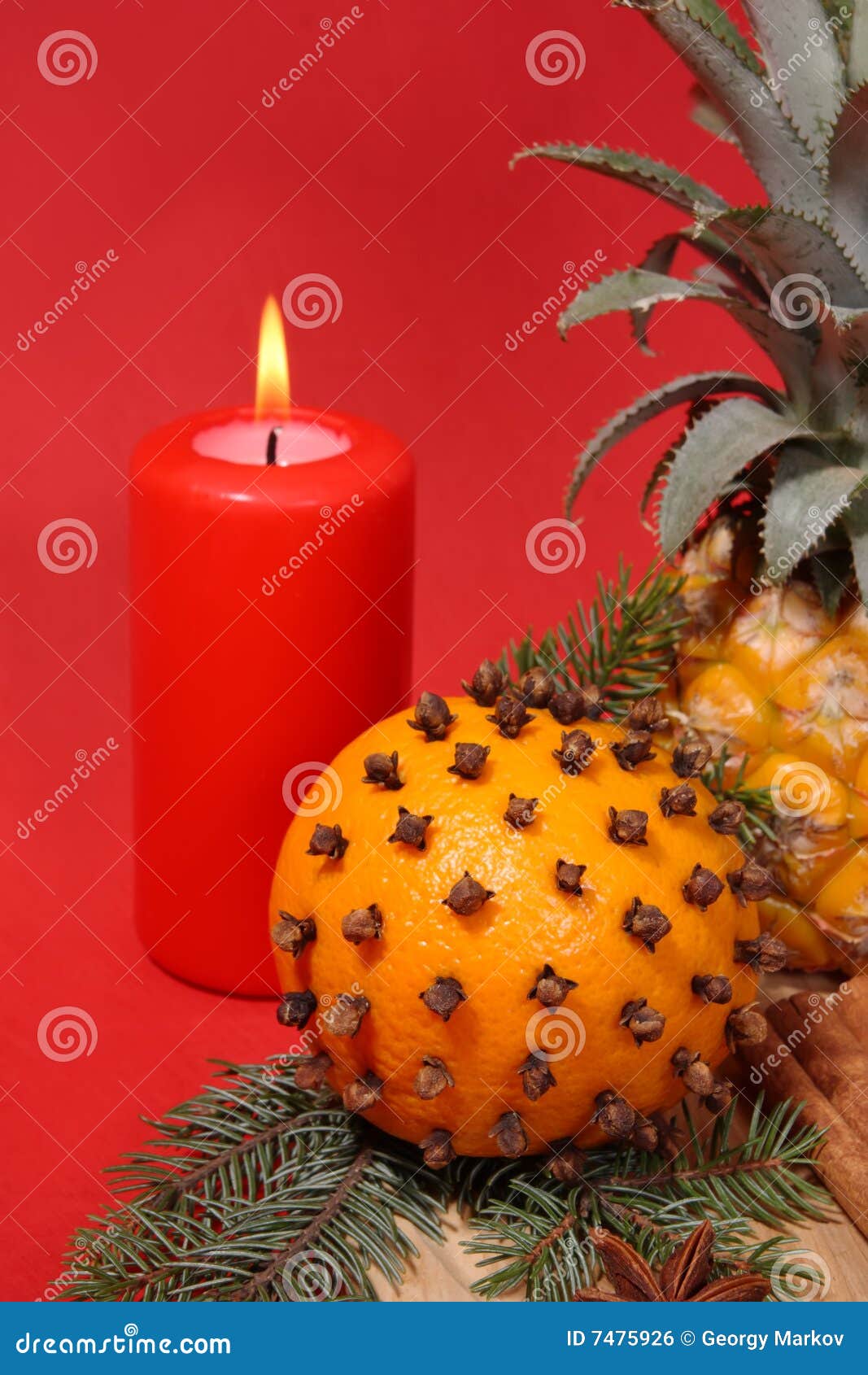 Orange stuck with cloves stock photo. Image of cloves 7475926