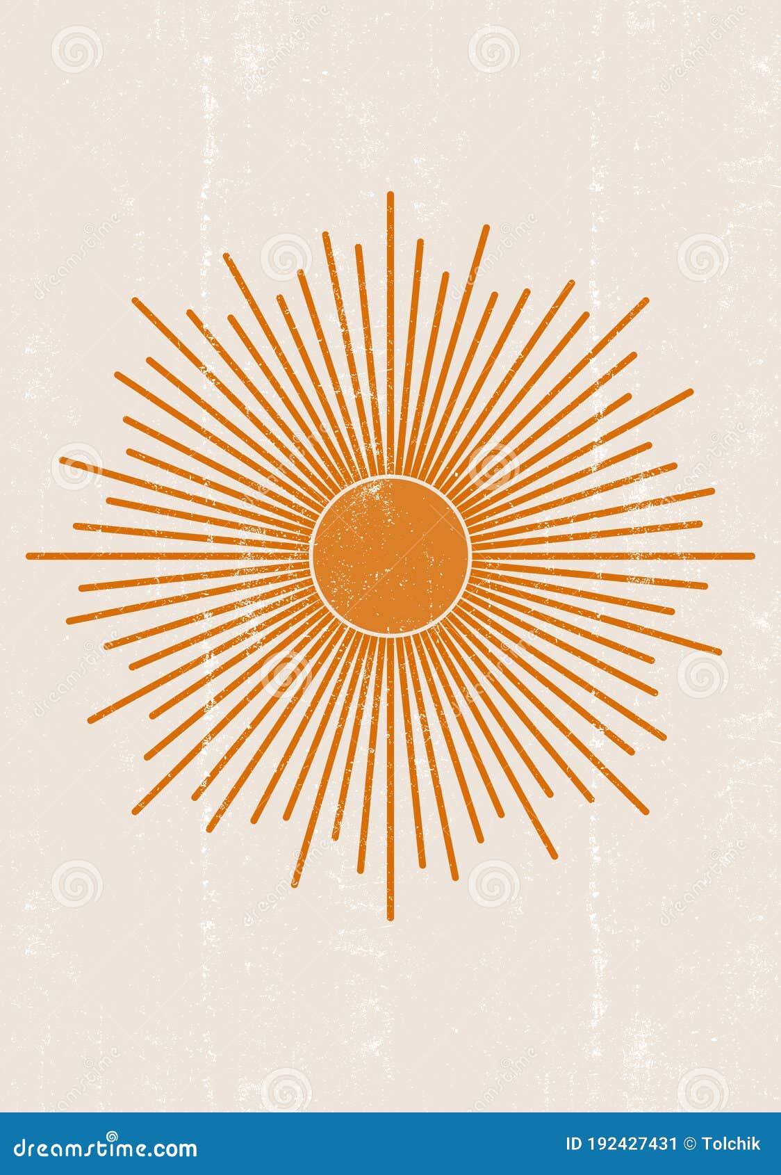 orange sun print boho minimalist printable wall art