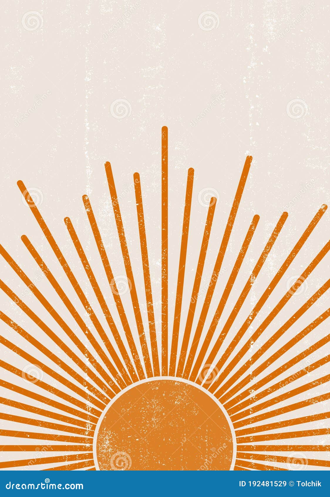 orange sun print boho minimalist printable wall art