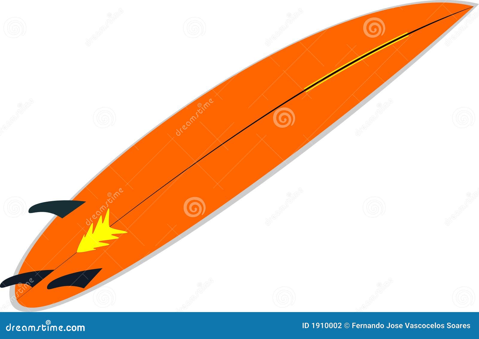 Orange surf board stock vector. Image of california, surf 1910002