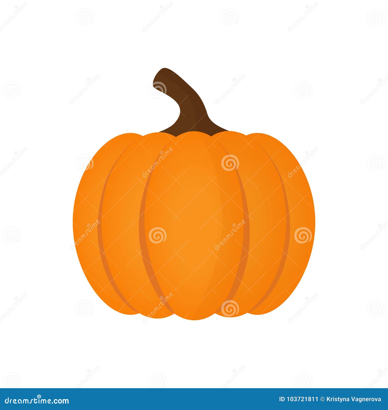 Orange symbol för halloween pumpagrönsak. Orange pumpavektorillustration Hösthalloween pumpa, grafisk symbol för grönsak eller tryck som isoleras på vit bakgrund