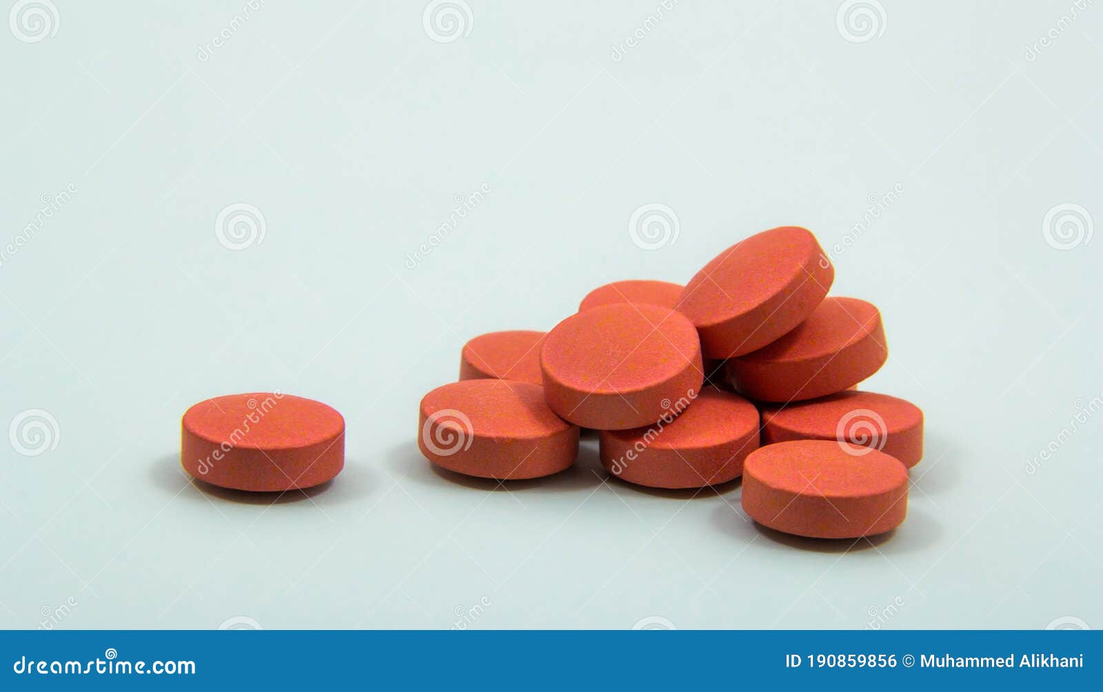 Orange Tablets Together from the Top View . Outofpackage Orange Tablets. Stock Photo Image
