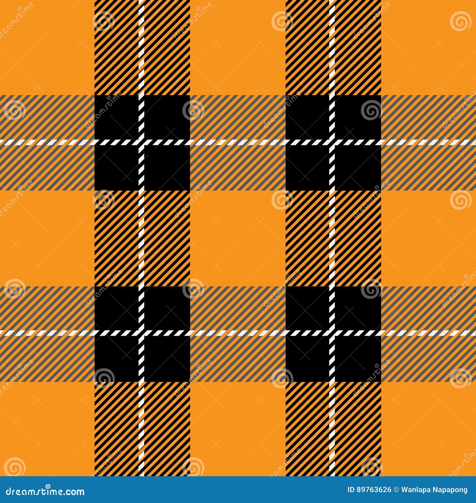 Orange Tartan Plaid Pattern Stock Vector Illustration of kilt